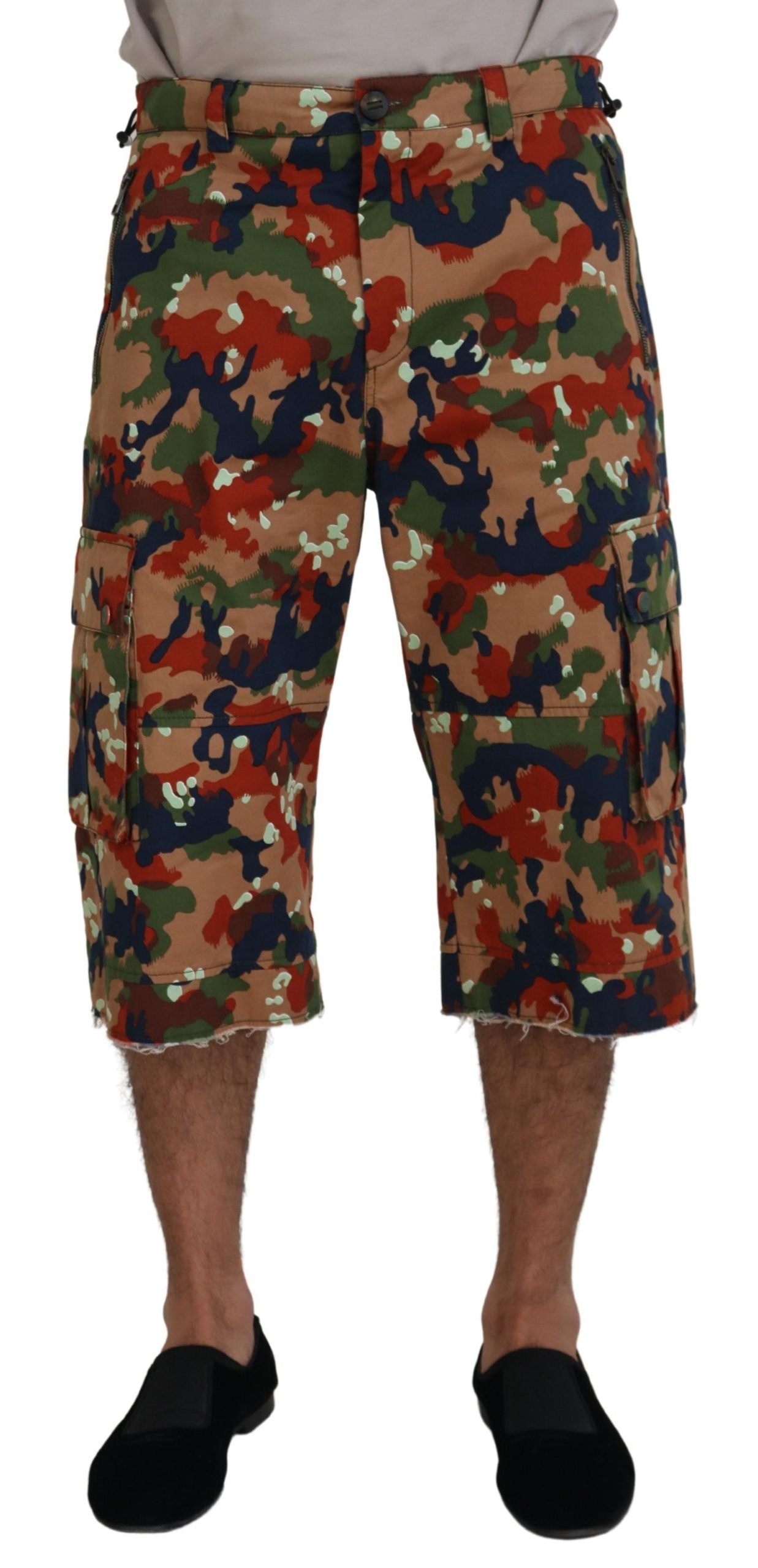 Dolce & Gabbana Italian Designer Multicolor Cargo Shorts IT48 / M