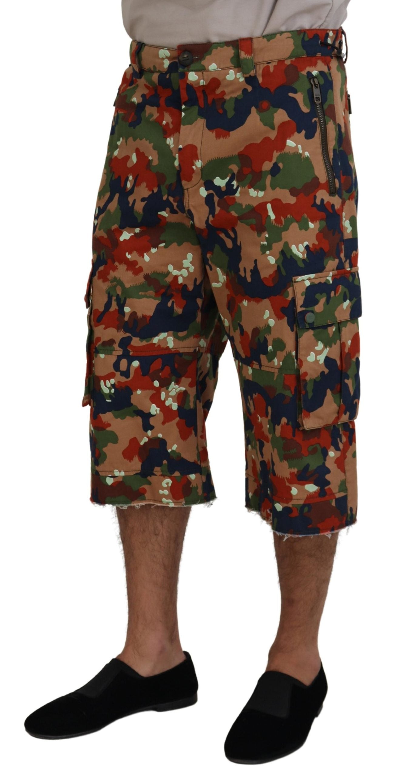 Dolce & Gabbana Italian Designer Multicolor Cargo Shorts IT48 / M