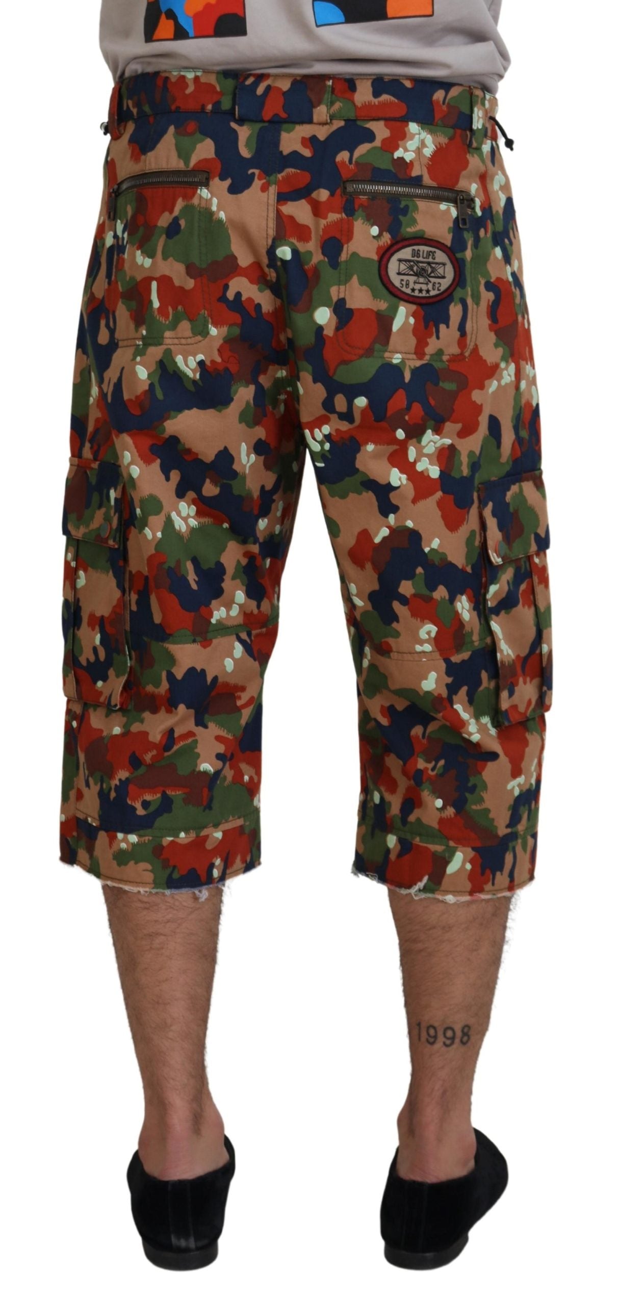 Dolce & Gabbana Italian Designer Multicolor Cargo Shorts IT48 / M