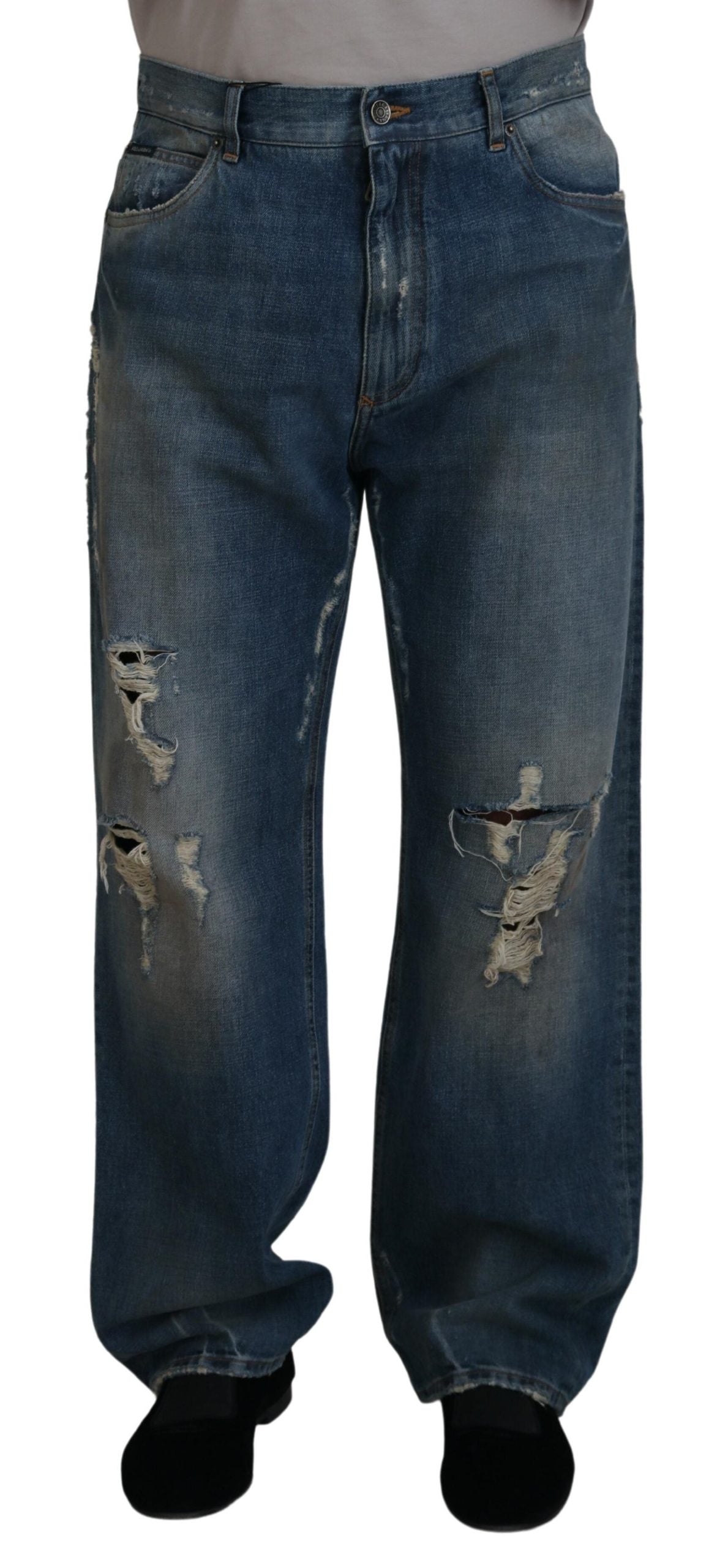 Dolce & Gabbana Stunning Tattered Denim Italian Jeans IT48 / M