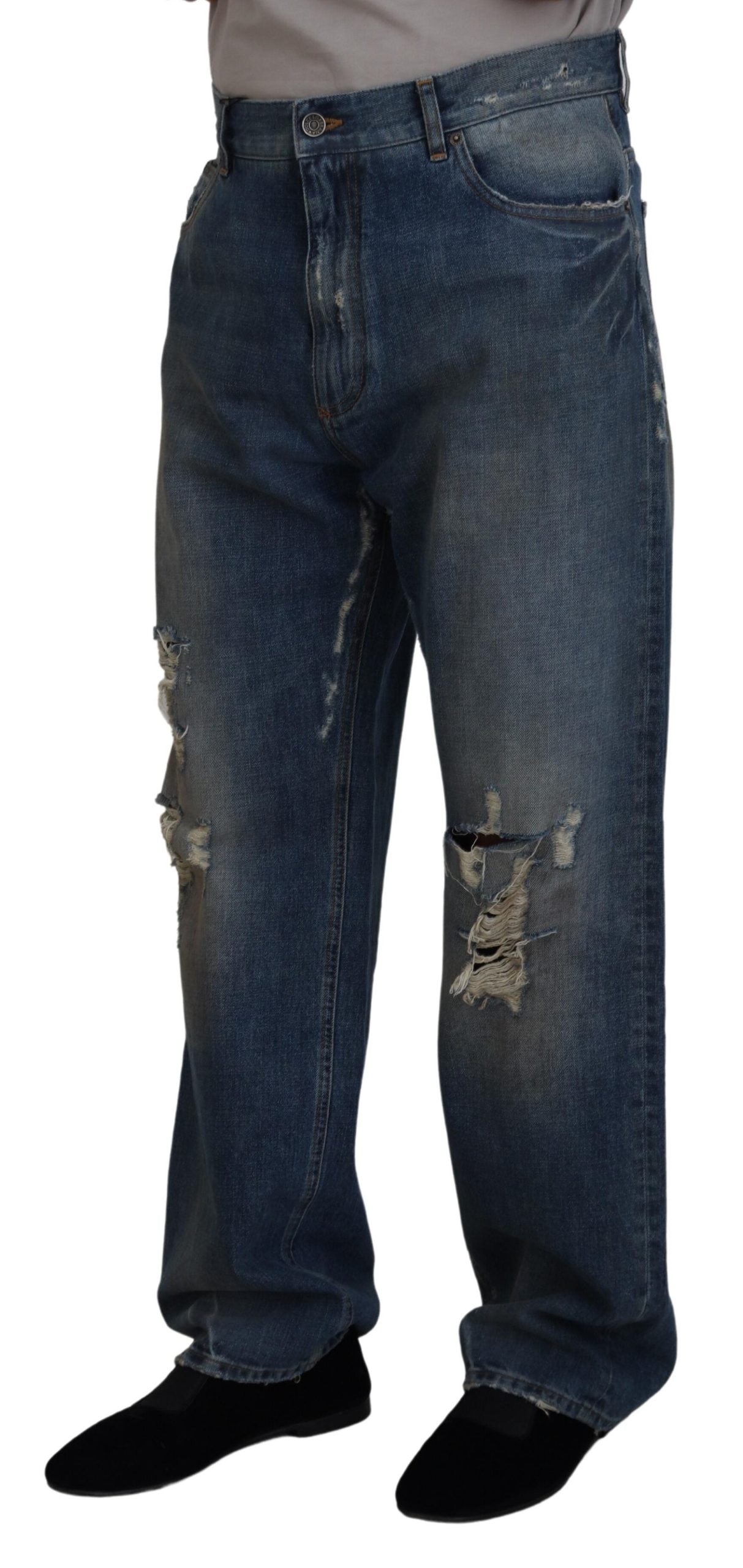 Dolce & Gabbana Stunning Tattered Denim Italian Jeans IT48 / M