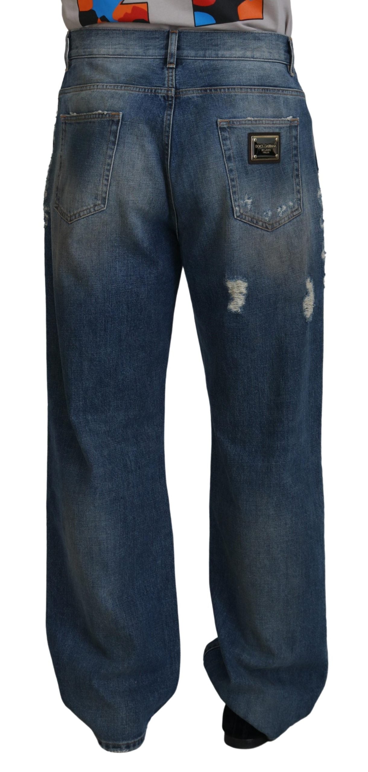 Dolce & Gabbana Stunning Tattered Denim Italian Jeans IT48 / M