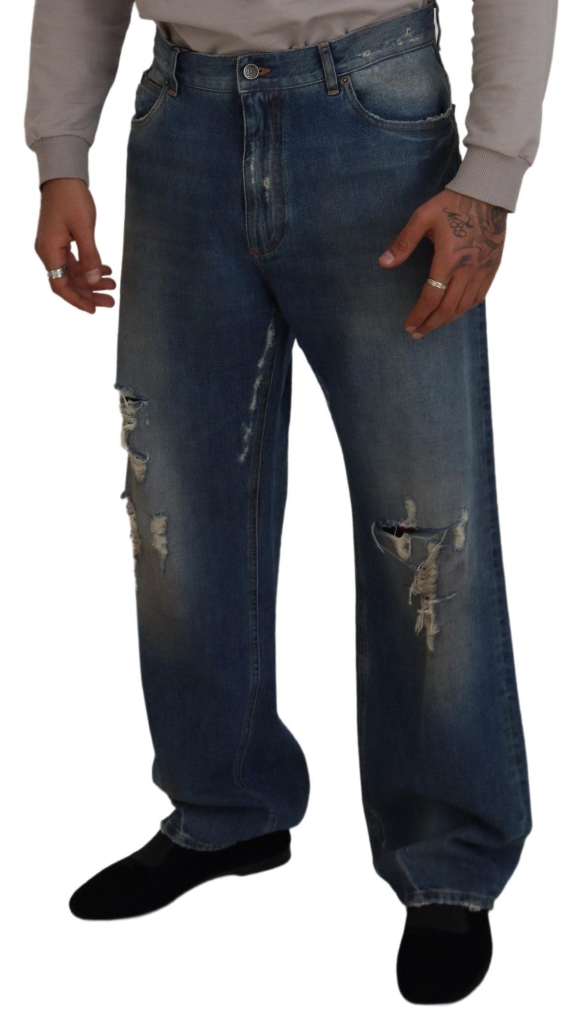 Dolce & Gabbana Stunning Tattered Denim Italian Jeans IT48 / M