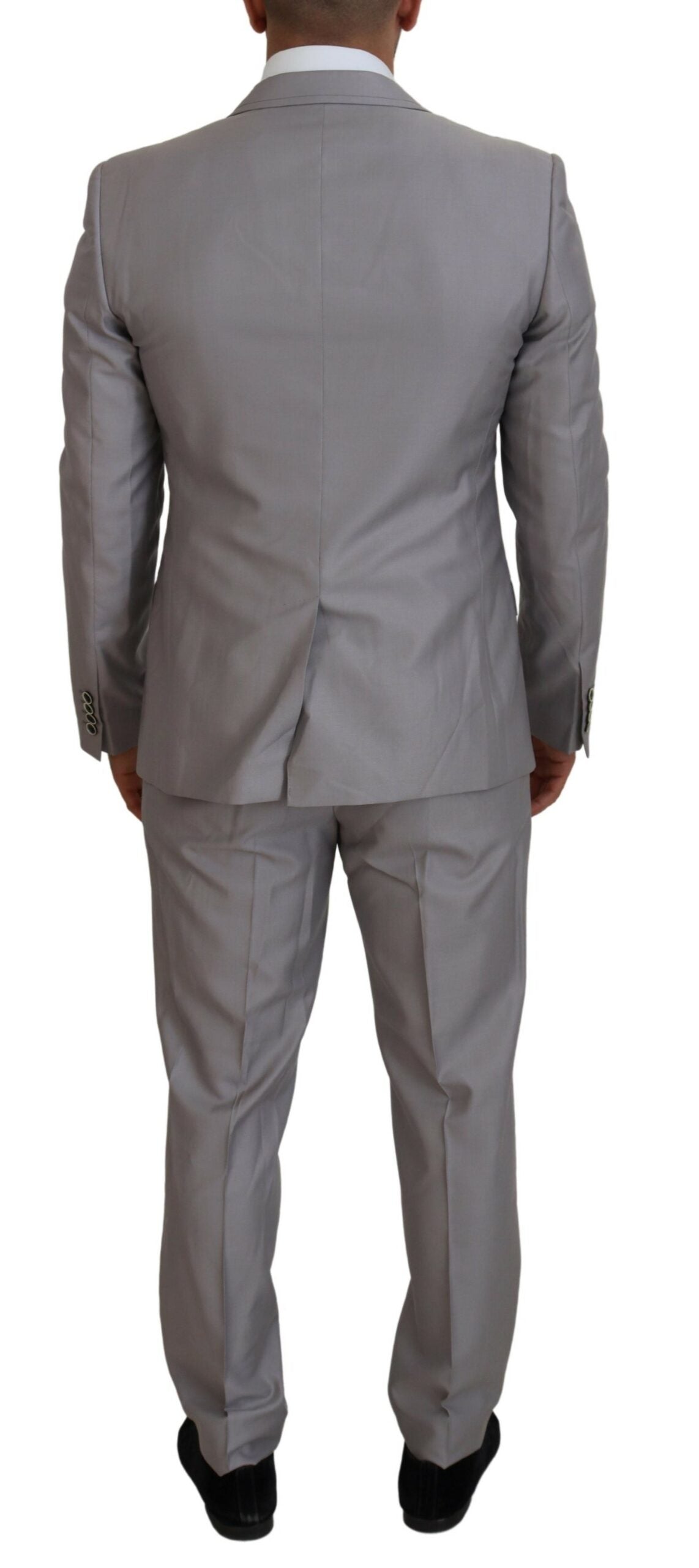 Dolce & Gabbana Elegant Silver Slim Fit Three-Piece Suit IT52 / L