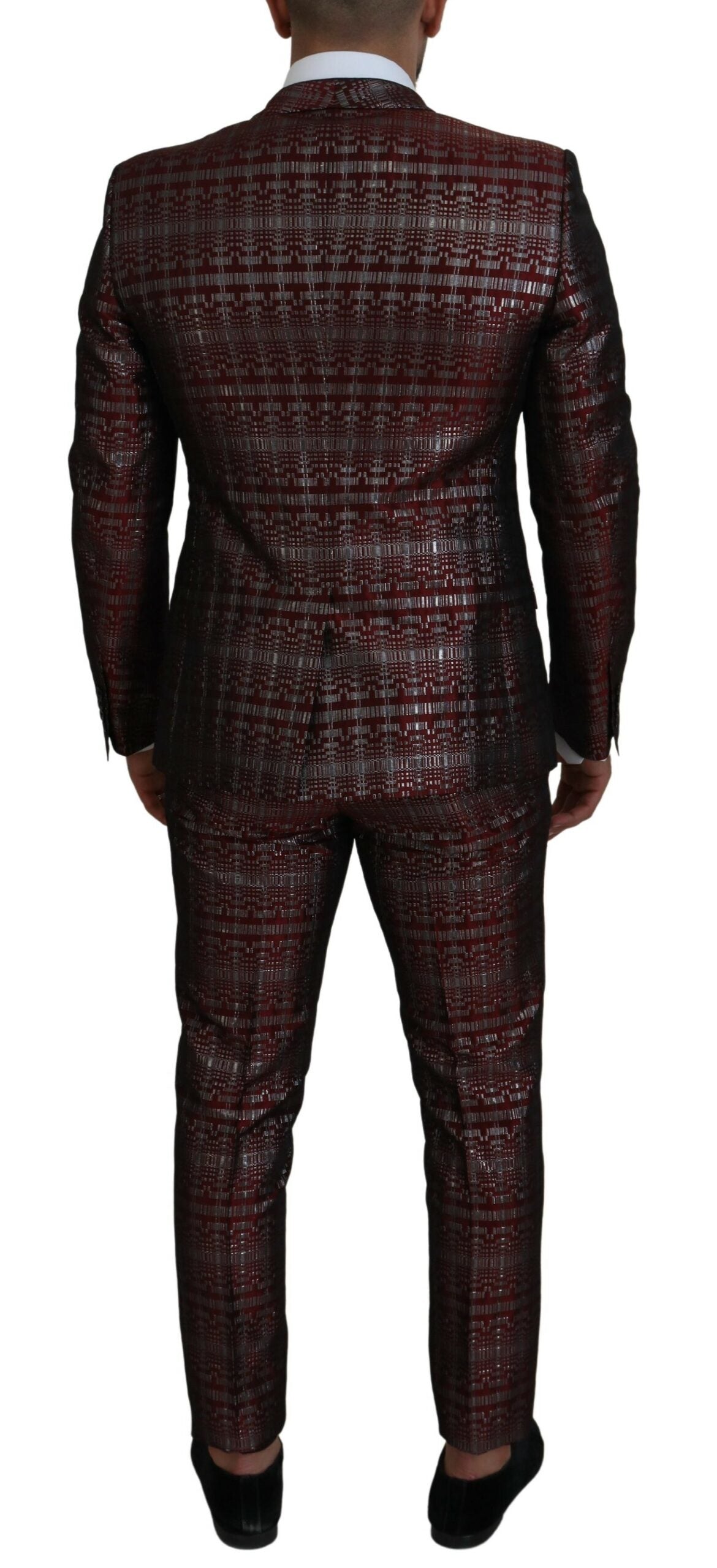 Dolce & Gabbana Bordeaux Fantasy Slim Fit Two-Piece Suit IT50 / L