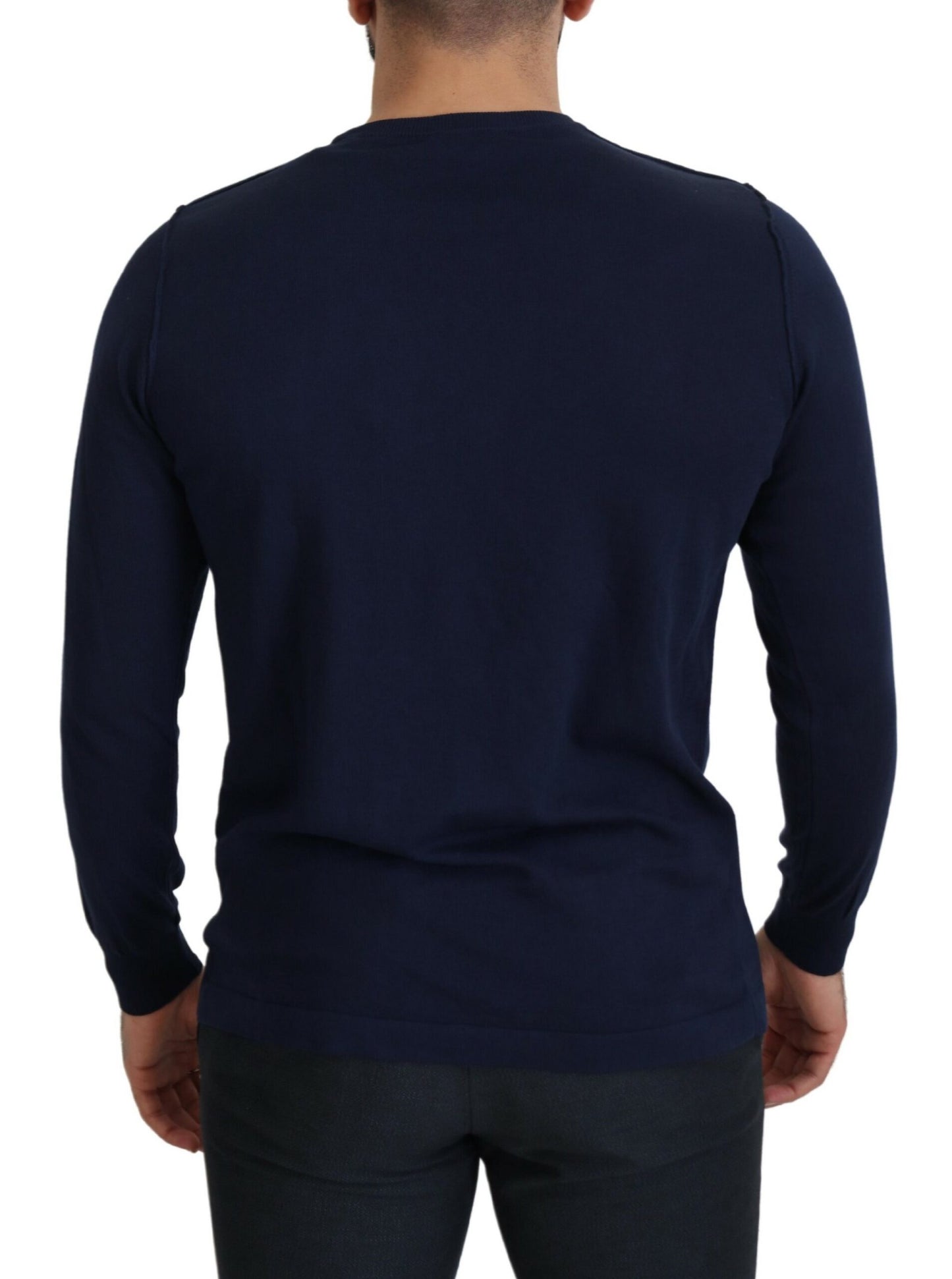 Paolo Pecora Milano Authentic Crewneck Blue Pullover Sweater IT54 | XL