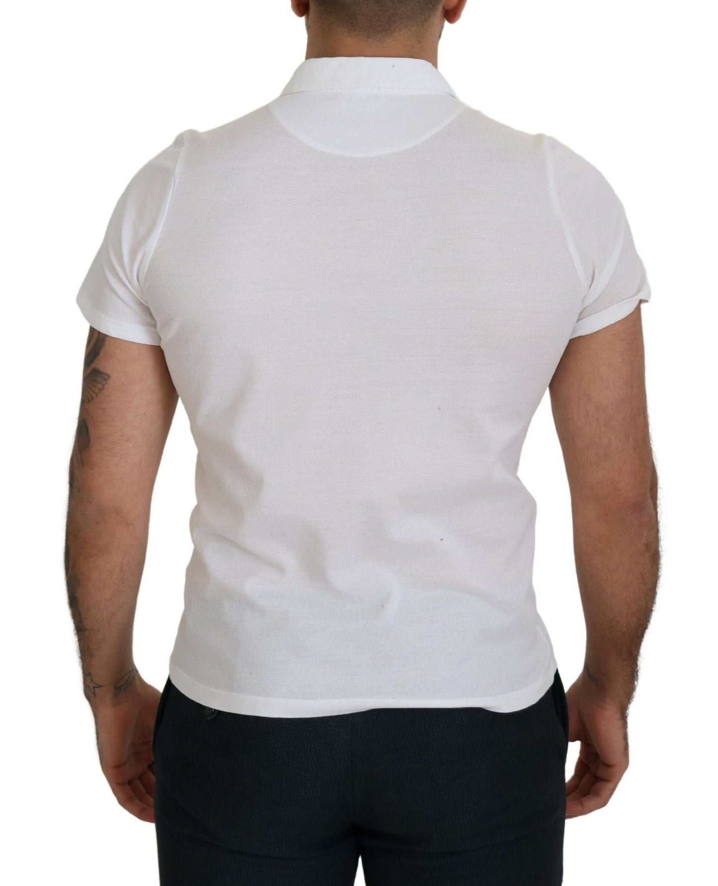 FRADI Elegant White Cotton Polo T-Shirt IT46 | S