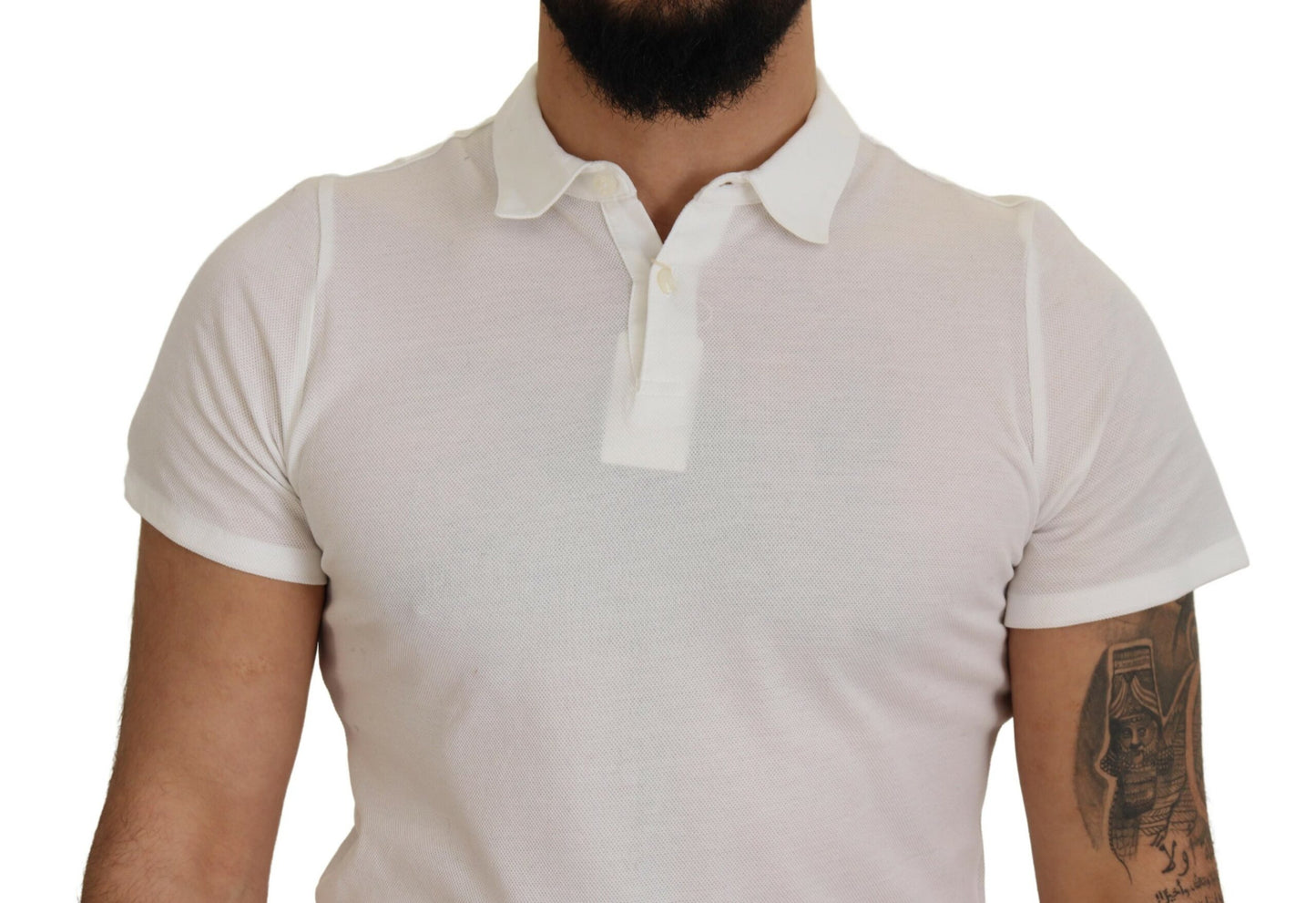 FRADI Elegant White Cotton Polo T-Shirt IT46 | S