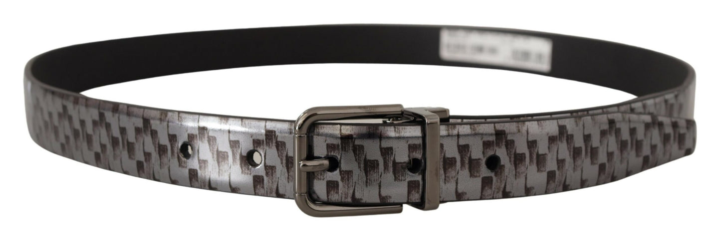 Dolce & Gabbana Sleek Italian Leather Belt in Sophisticated Gray