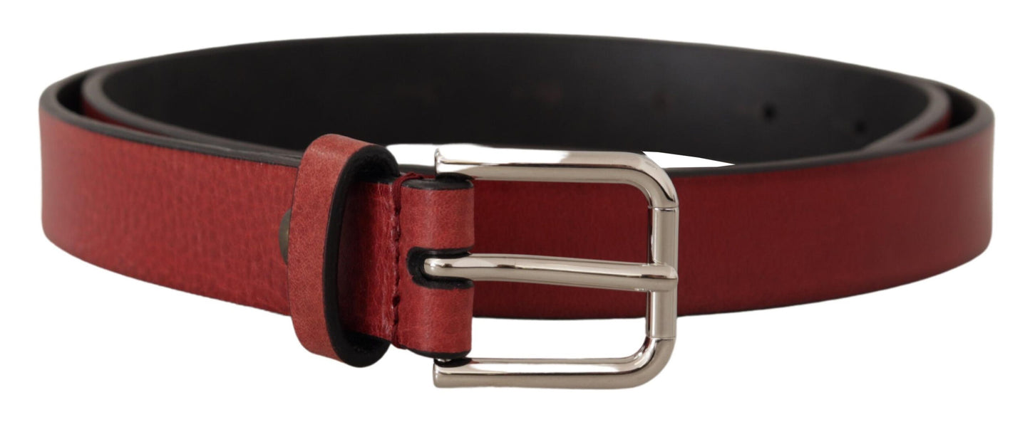 Dolce & Gabbana Elegant Maroon Italian Leather Belt