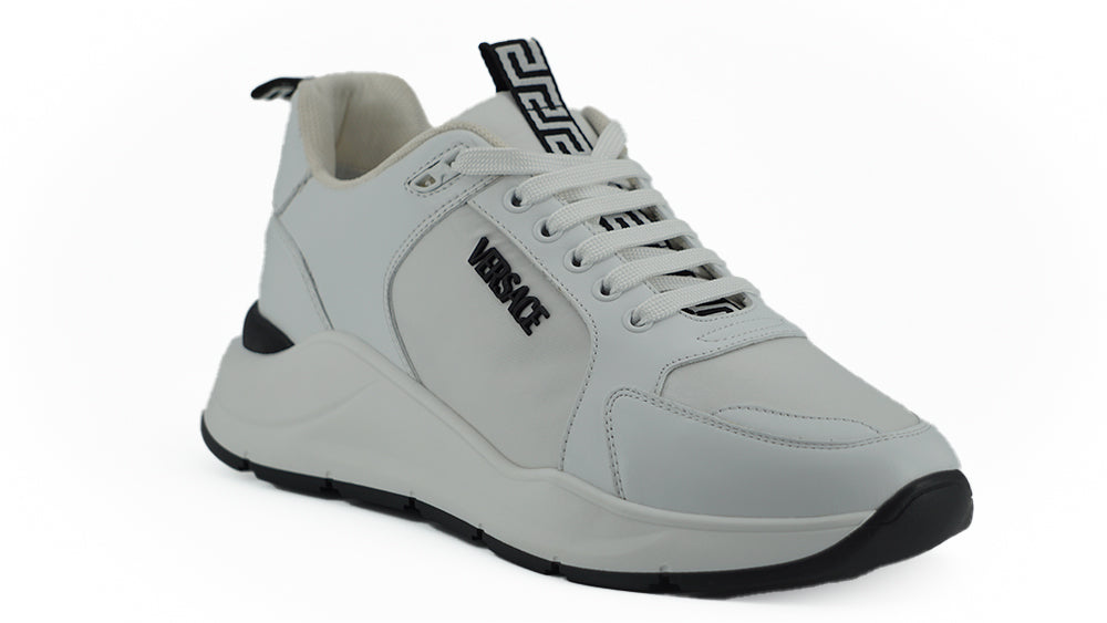 Versace Sleek White Calf Leather Sneakers EU44 / US11