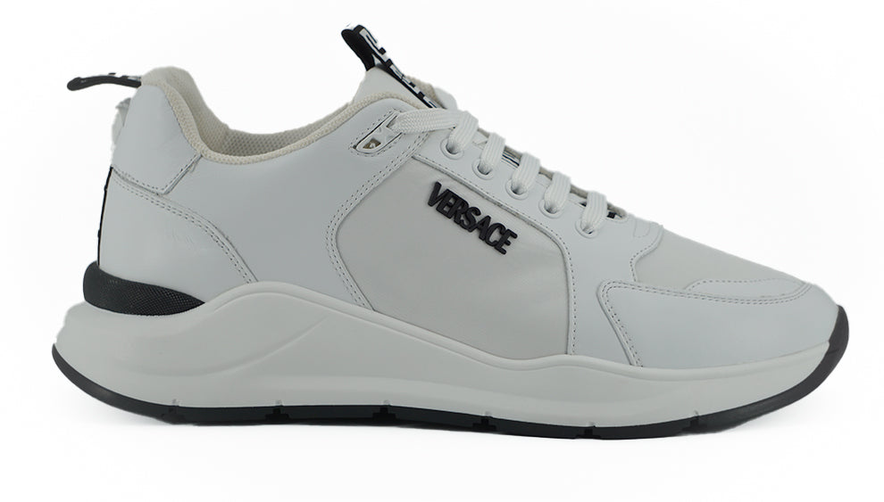 Versace Sleek White Calf Leather Sneakers EU44 / US11