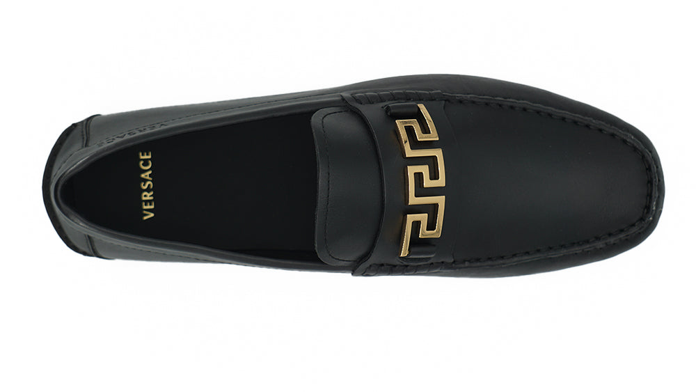 Versace Elegant Black Calf Leather Men's Loafers EU39 | US6