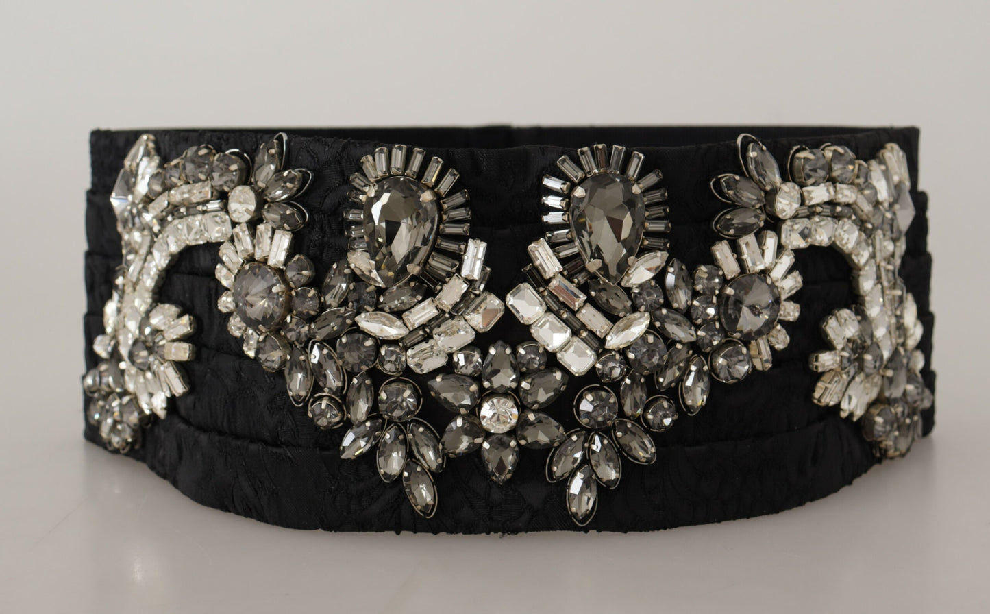 Dolce & Gabbana Elegant Rhinestone-Embellished Silk Belt IT42 / M