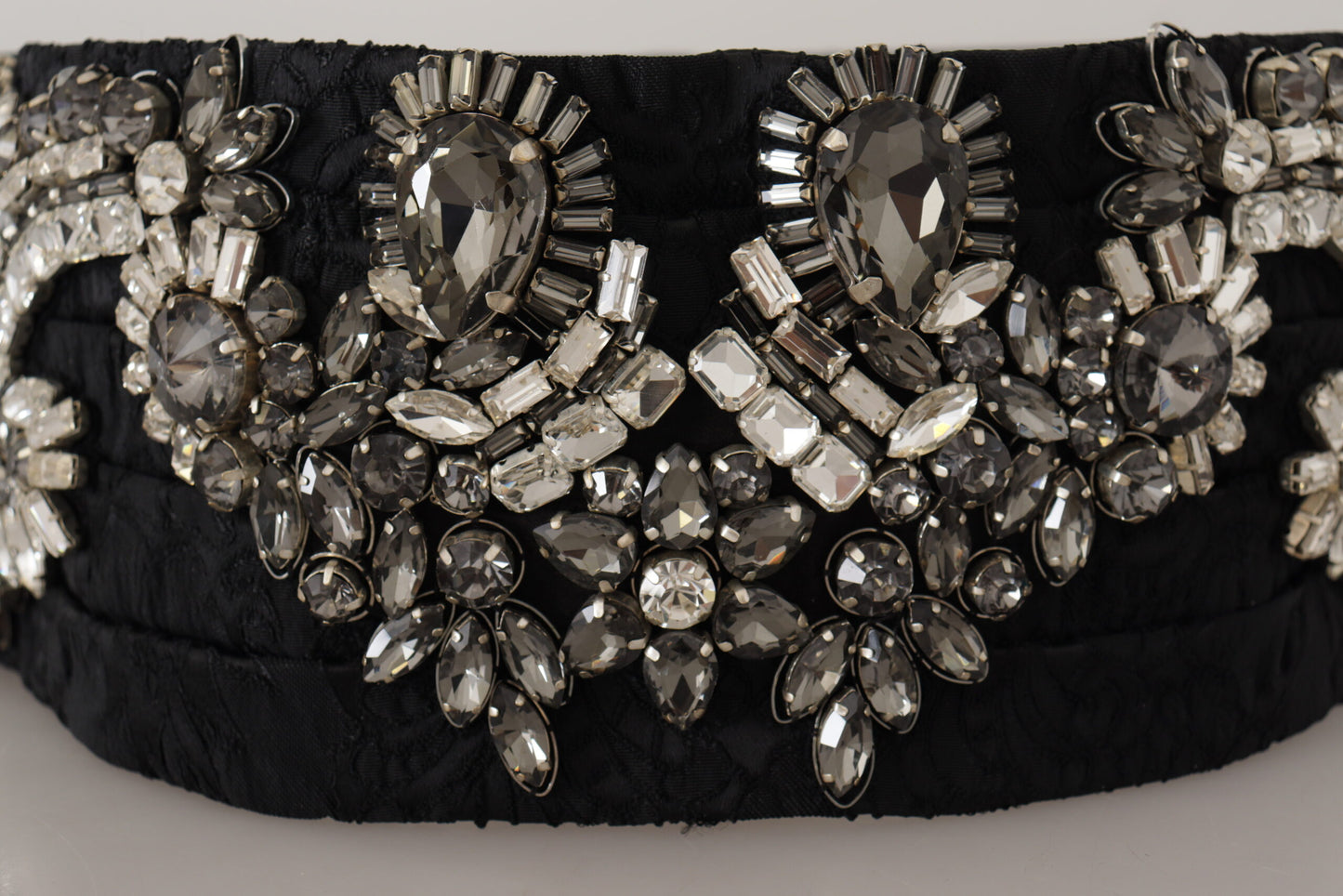 Dolce & Gabbana Elegant Rhinestone-Embellished Silk Belt IT42 / M