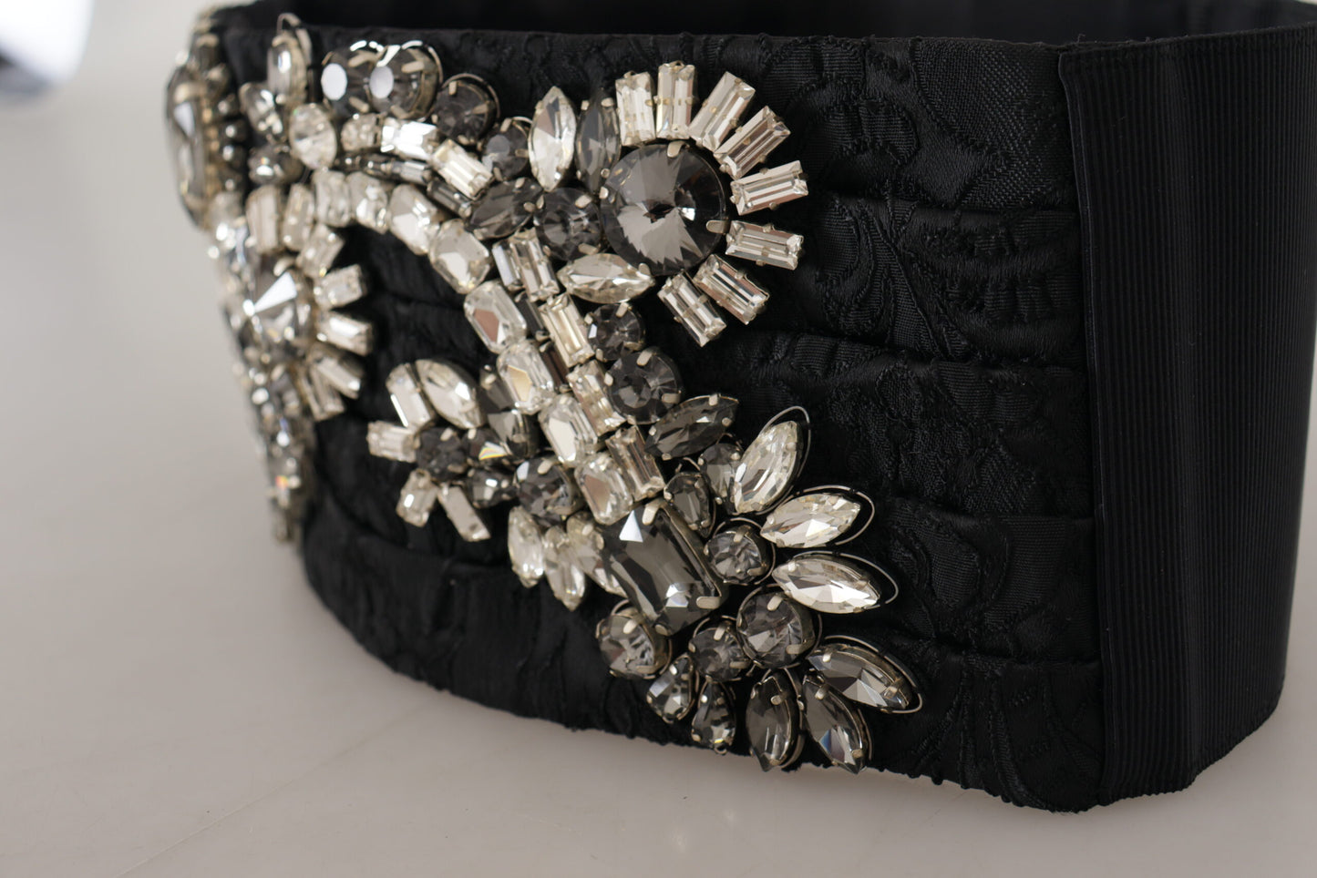 Dolce & Gabbana Elegant Rhinestone-Embellished Silk Belt IT42 / M