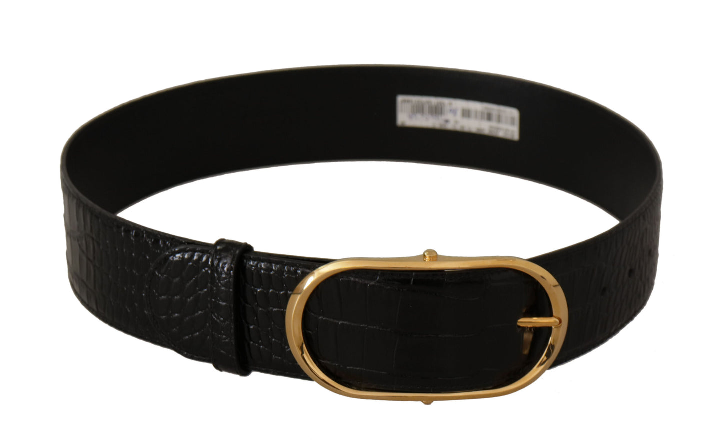 Dolce & Gabbana Chic Black Leather Logo Belt 80CM / 32INCH