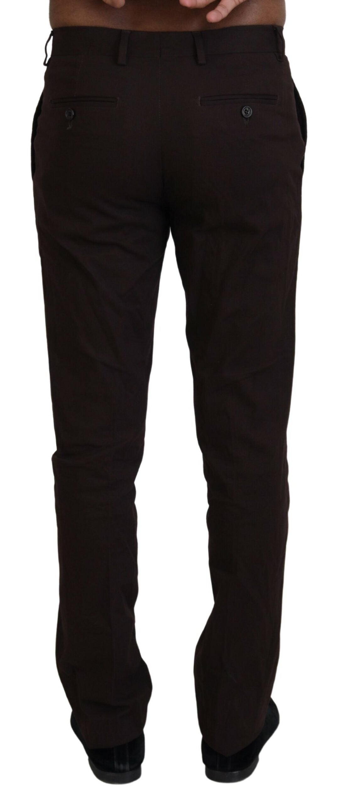 BENCIVENGA Elegant Brown Cotton Blend Trousers IT48 | M