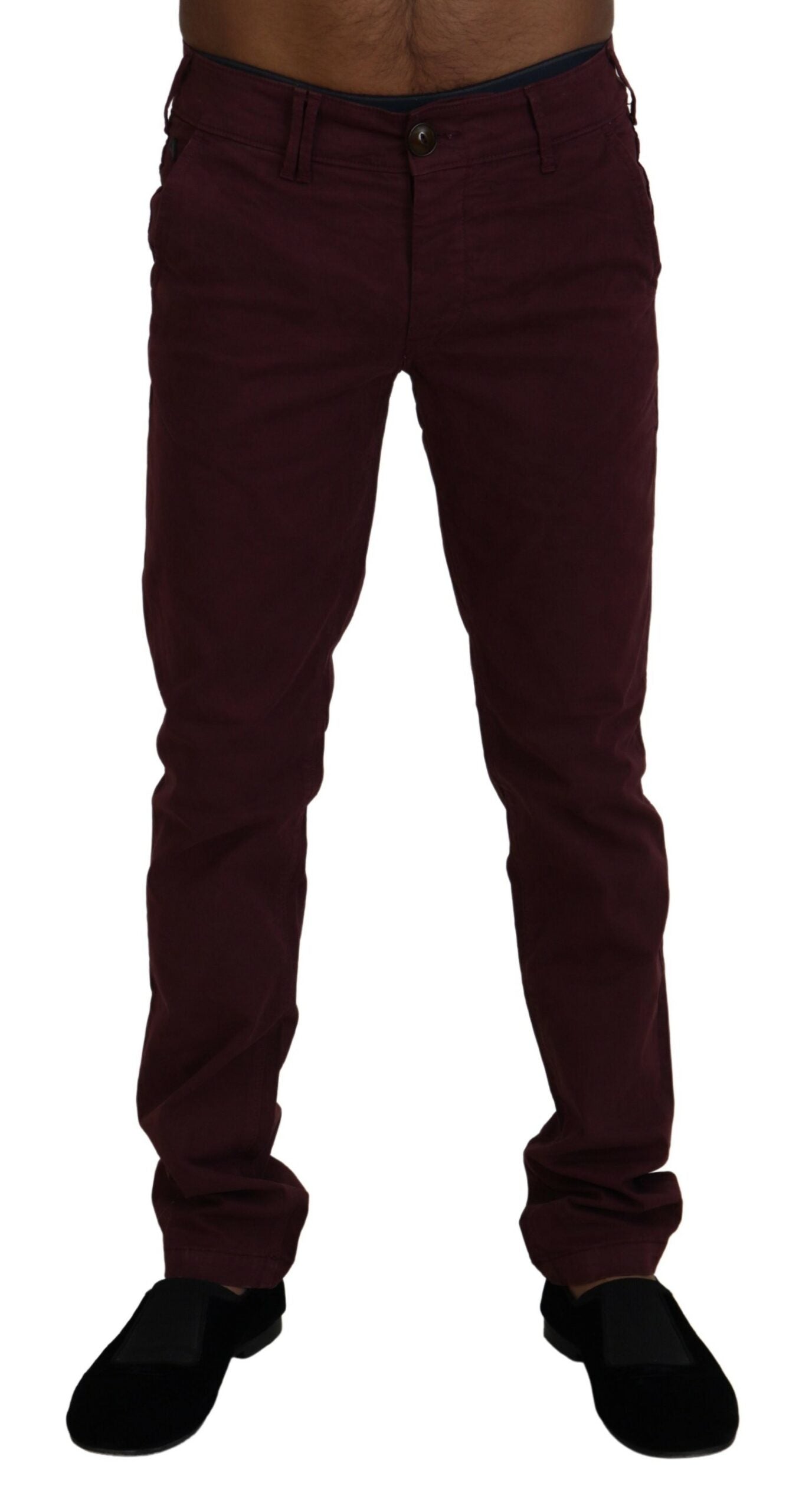 CYCLE Maroon Skinny Fit Cotton Pants IT46 | S