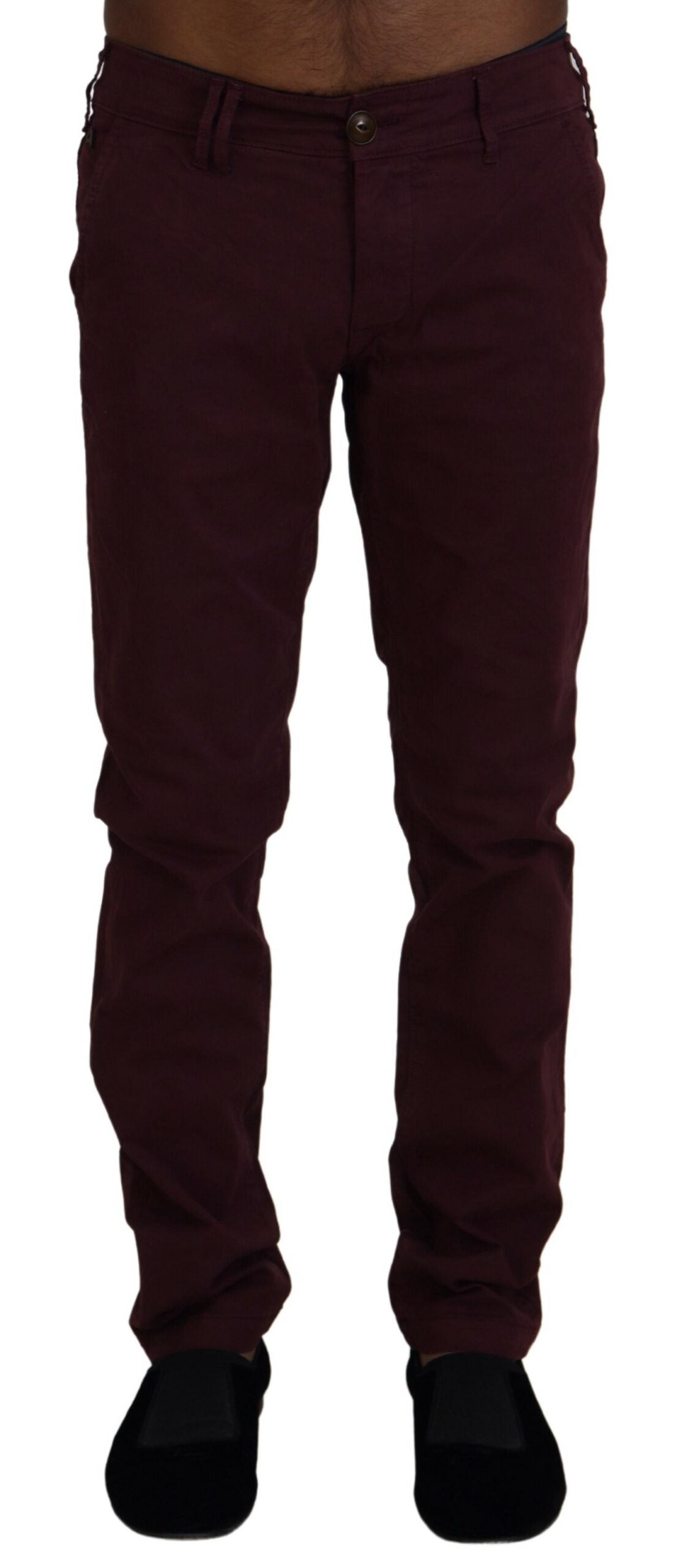 CYCLE Maroon Skinny Fit Cotton Pants IT46 | S