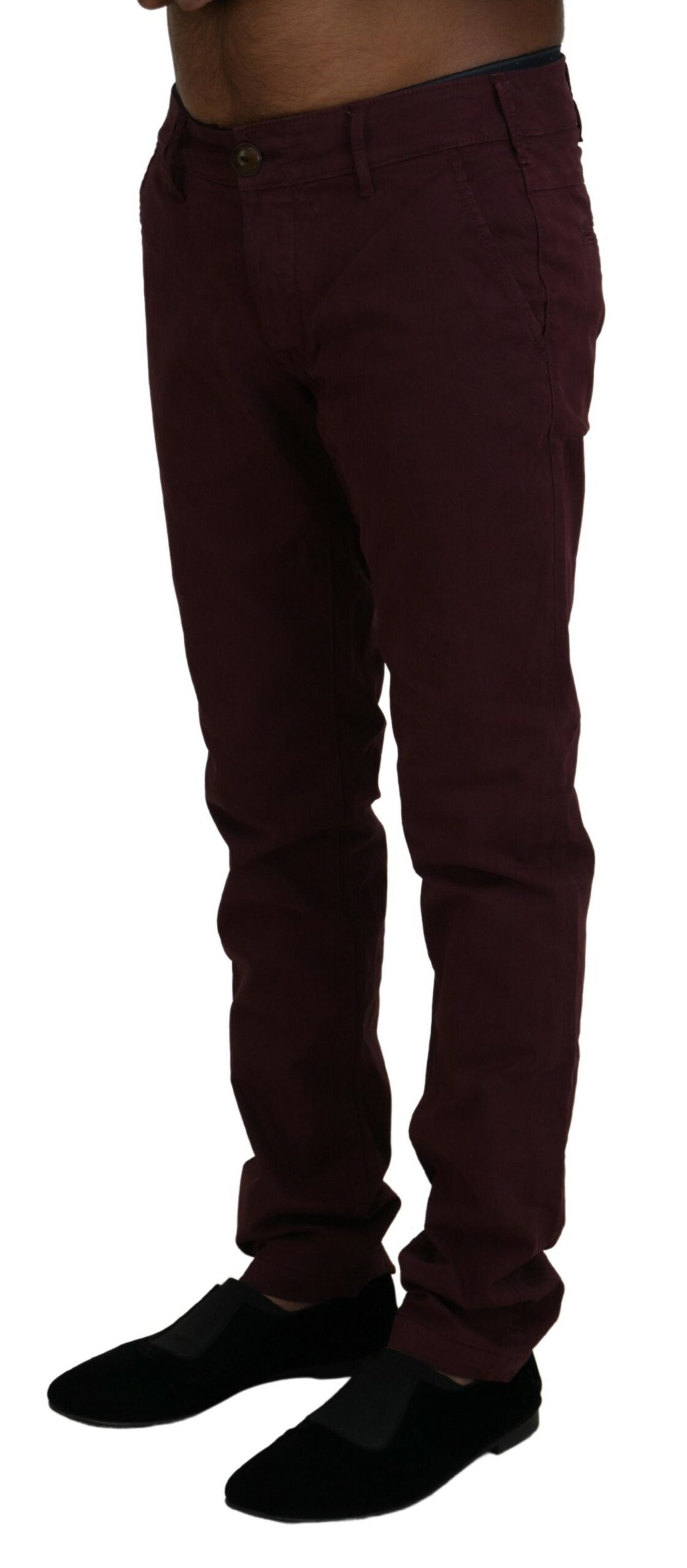 CYCLE Maroon Skinny Fit Cotton Pants IT46 | S