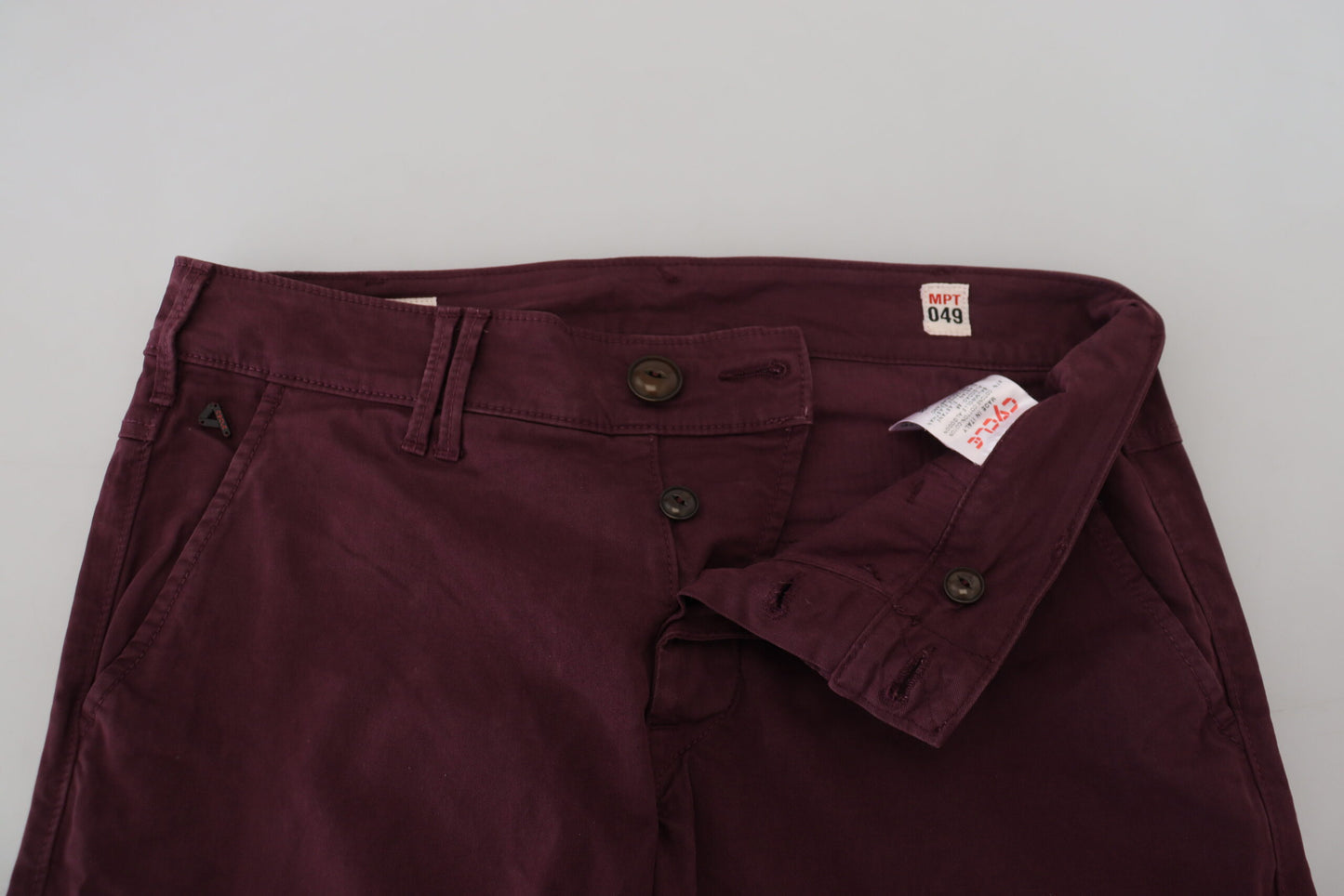 CYCLE Maroon Skinny Fit Cotton Pants IT46 | S