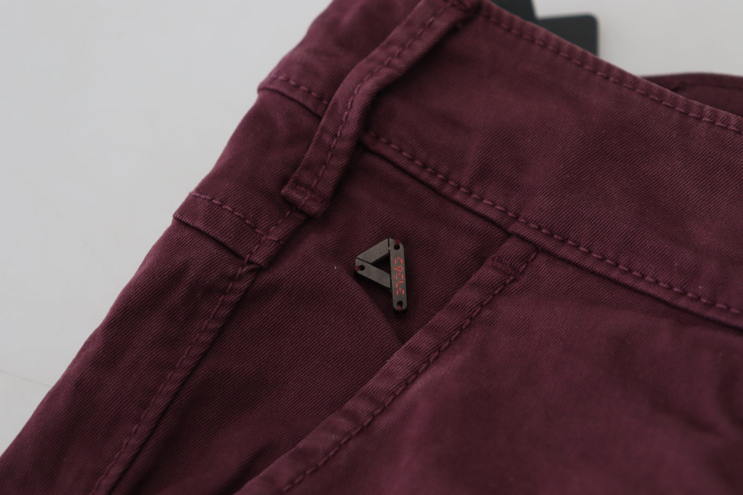 CYCLE Maroon Skinny Fit Cotton Pants IT46 | S