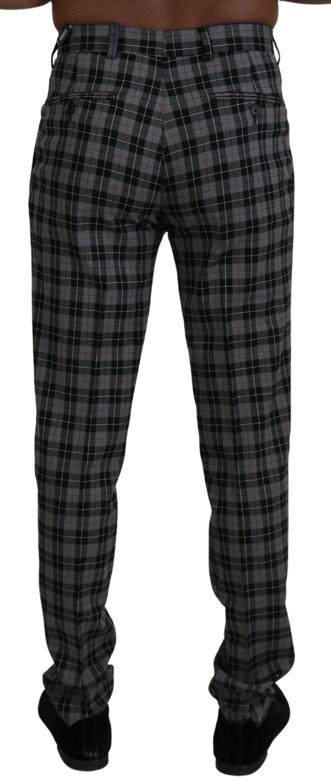 BENCIVENGA Elegant Gray Checked Gentleman's Chinos IT46 | S