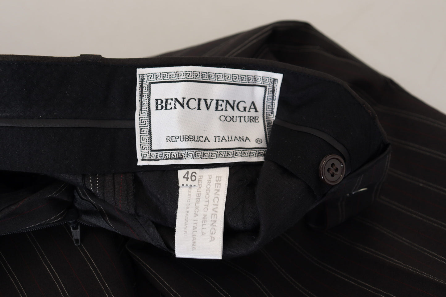 BENCIVENGA Elegant Striped Viscose Dress Pants for Men IT46 | S