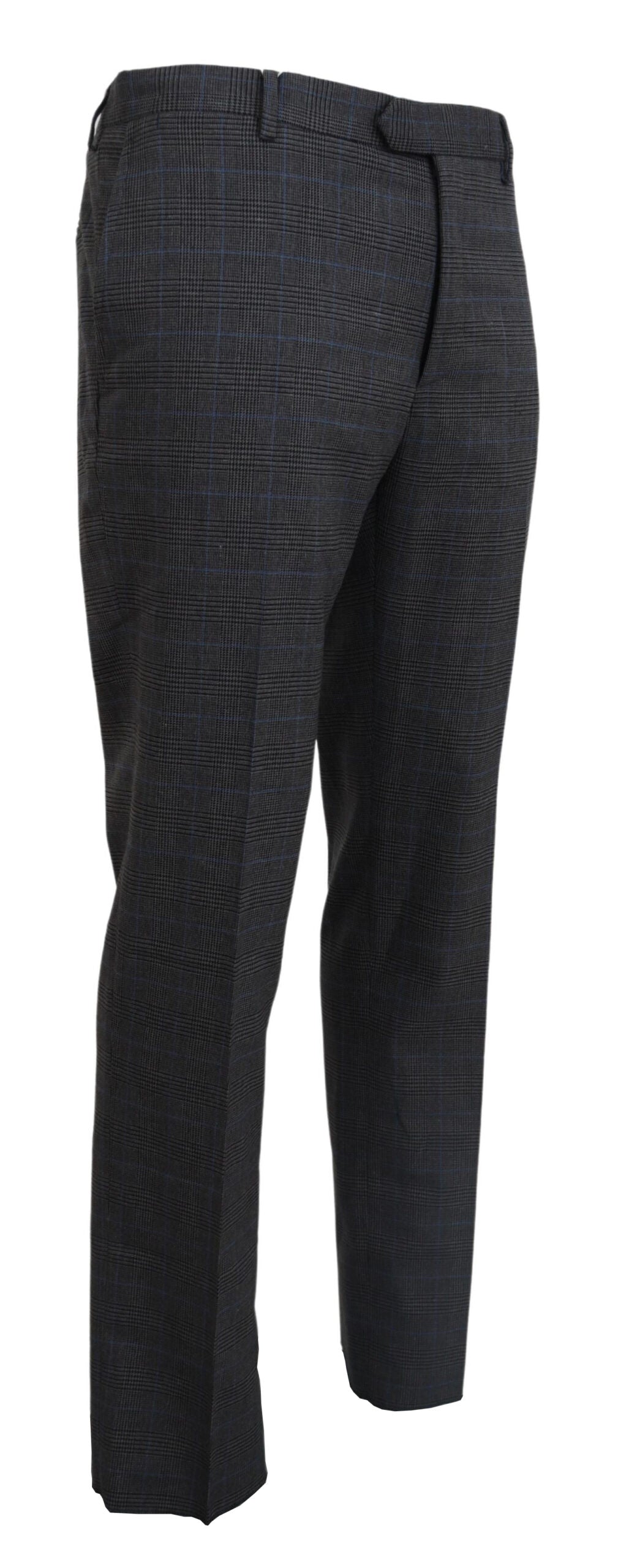 BENCIVENGA Elegant Checkered Wool Dress Pants for Men IT54 | XL