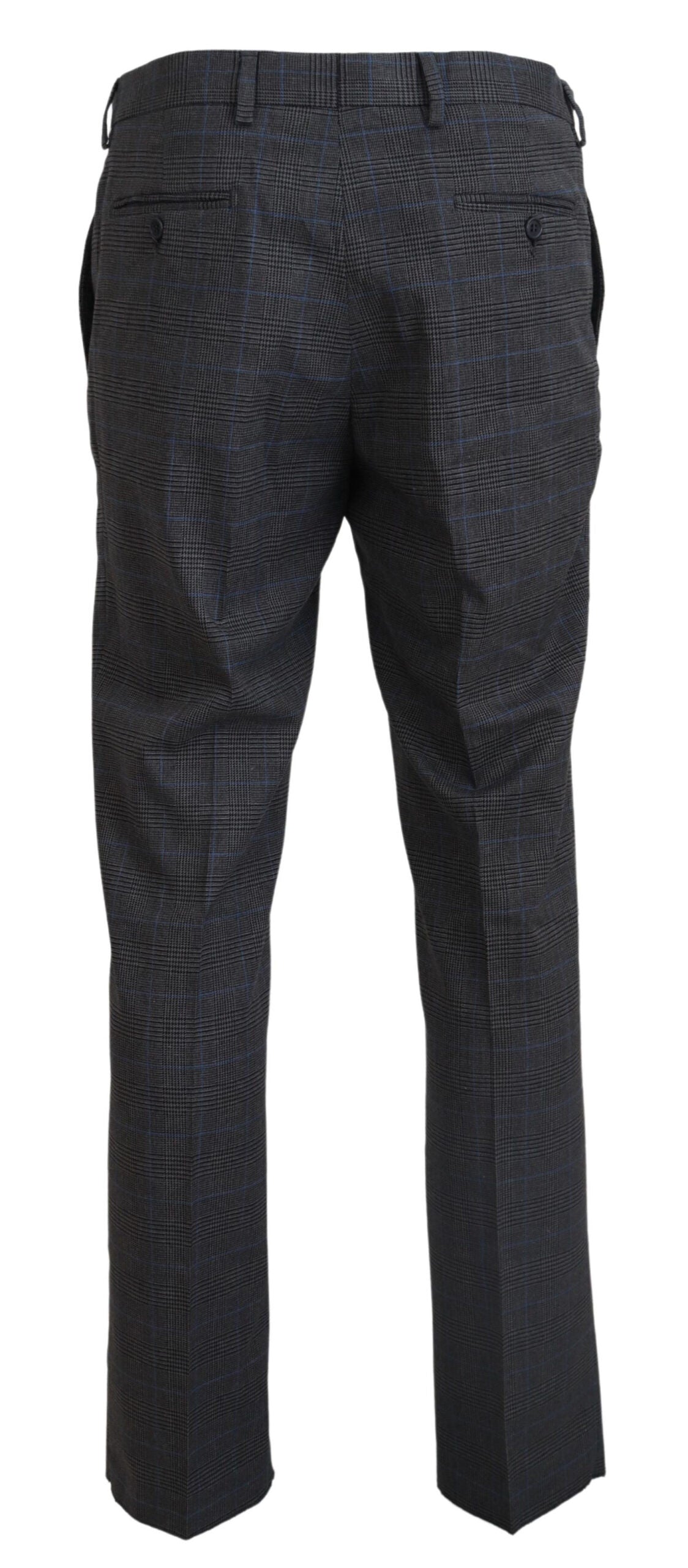 BENCIVENGA Elegant Checkered Wool Dress Pants for Men IT54 | XL