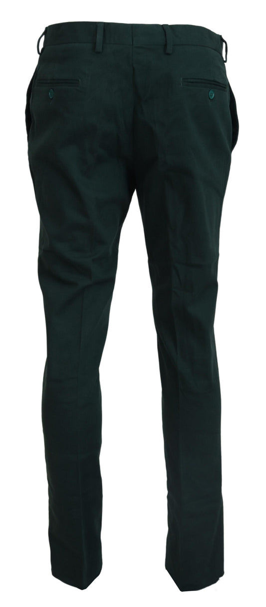 BENCIVENGA Elegant Dark Green Chino Trousers IT46 | S