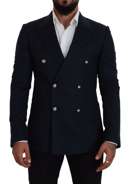 Dolce & Gabbana Elegant Cashmere-Silk Blend Blue Blazer IT48 / M