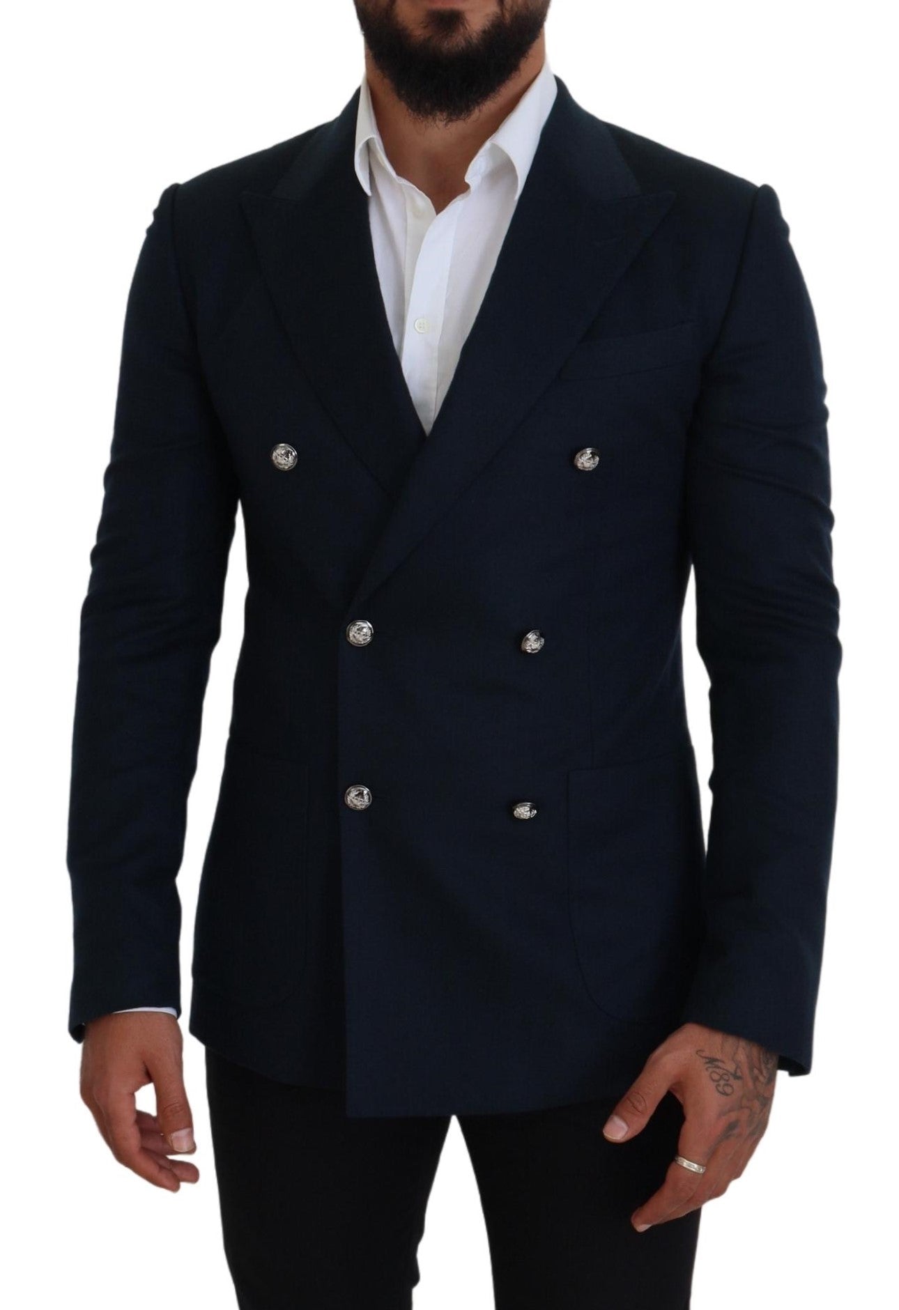 Dolce & Gabbana Elegant Cashmere-Silk Blend Blue Blazer IT48 / M