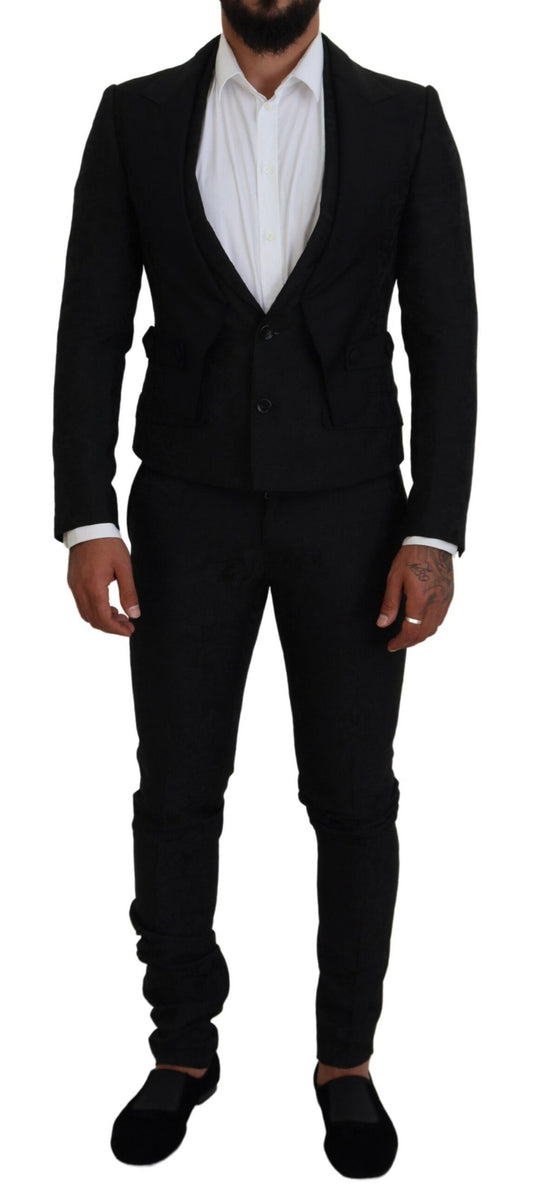 Dolce & Gabbana Elegant Black Martini Suit for the Modern Man IT46 / S