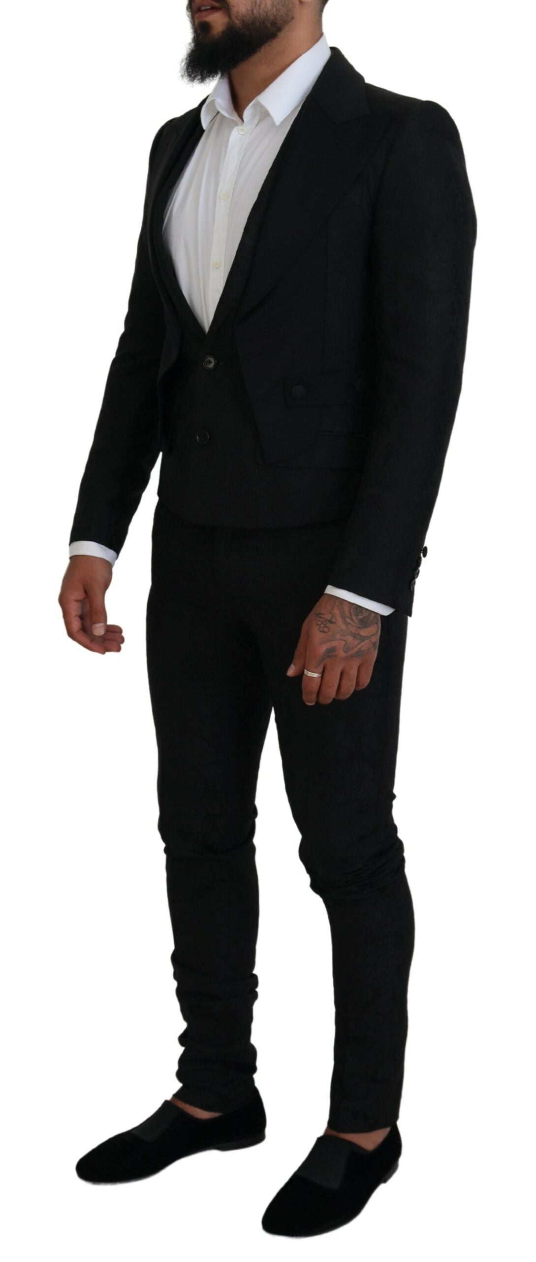 Dolce & Gabbana Elegant Black Martini Suit for the Modern Man IT46 / S