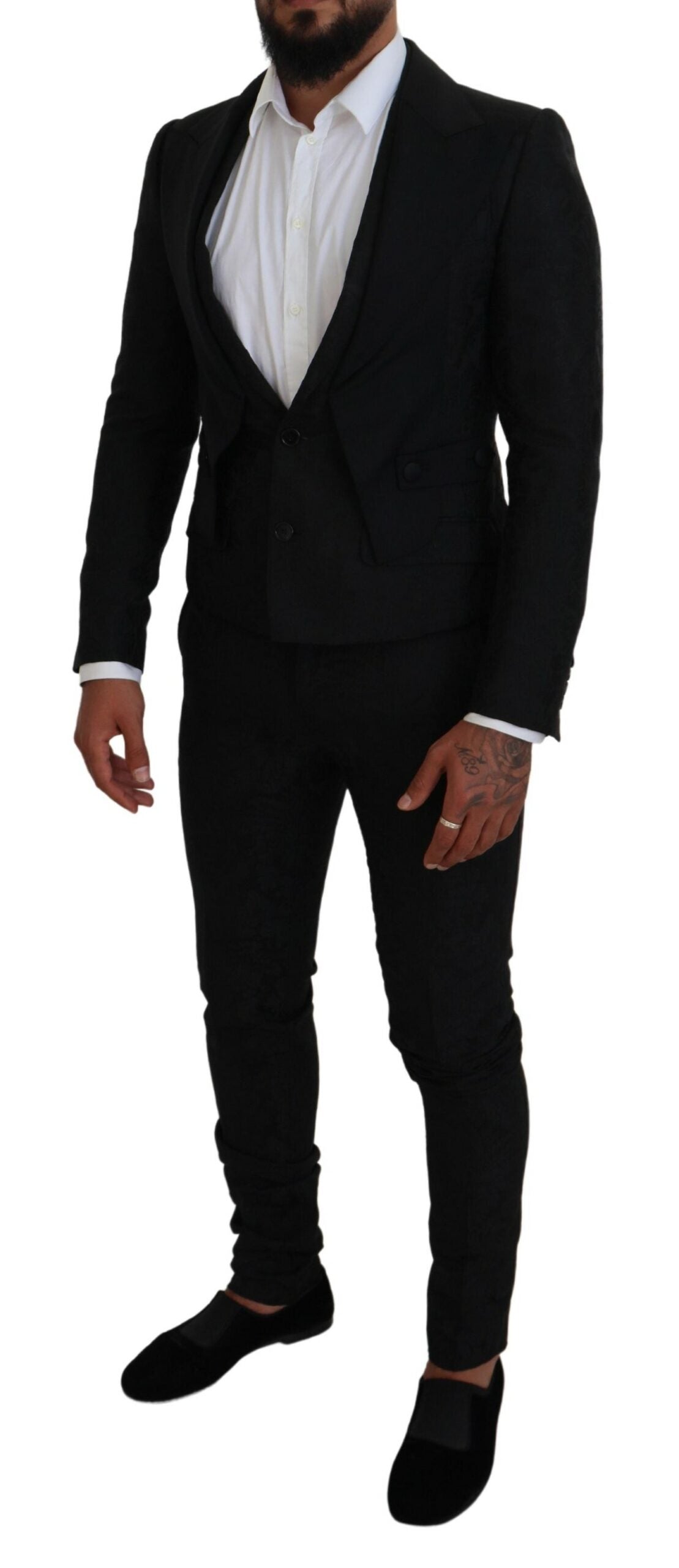 Dolce & Gabbana Elegant Black Martini Suit for the Modern Man IT46 / S