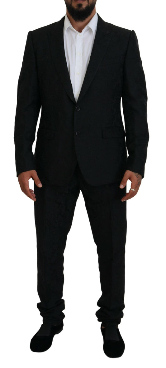 Dolce & Gabbana Black Martini Slim Fit Designer Suit IT56 / XL