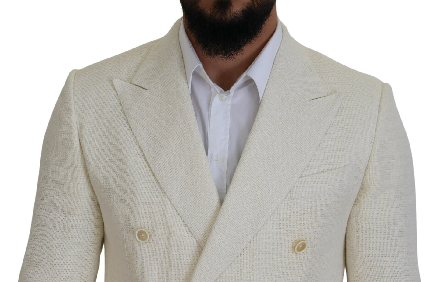 Dolce & Gabbana Elegant Off White Silk-Blend Suit IT50 / L