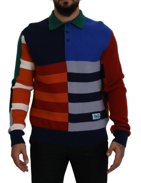 Dolce & Gabbana Pullover Sweater in Multicolor Stripes IT48 / M