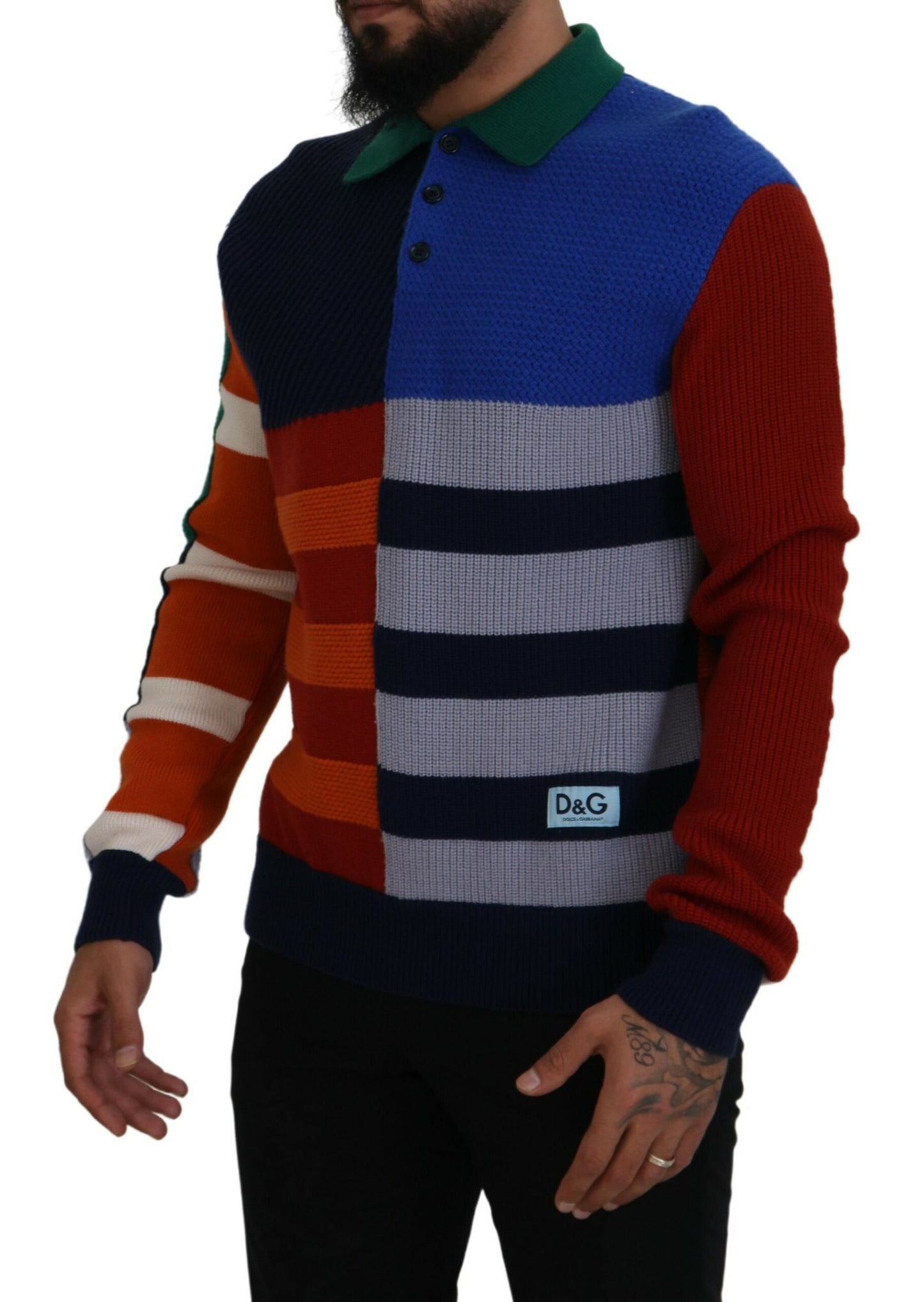 Dolce & Gabbana Pullover Sweater in Multicolor Stripes IT48 / M