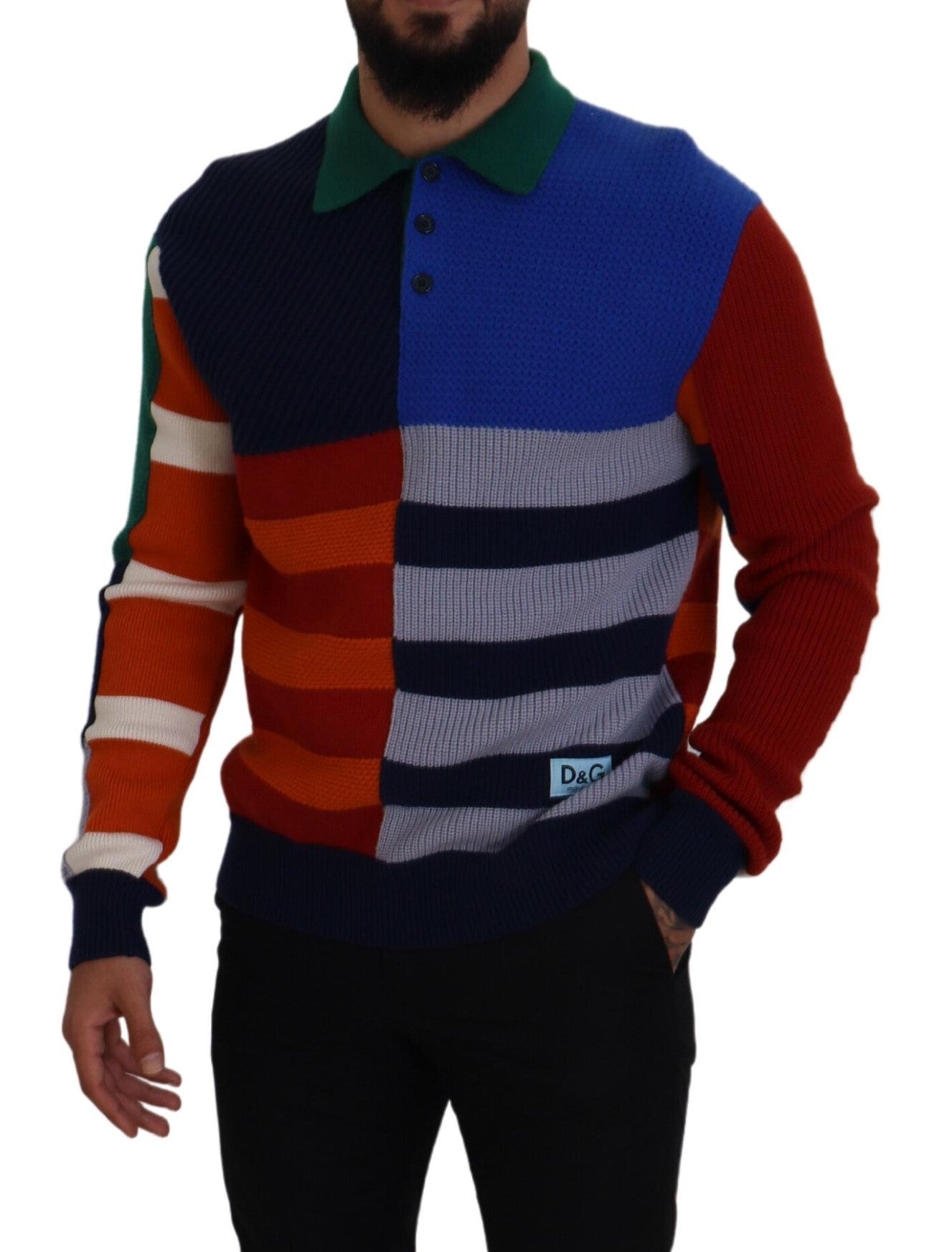 Dolce & Gabbana Pullover Sweater in Multicolor Stripes IT48 / M