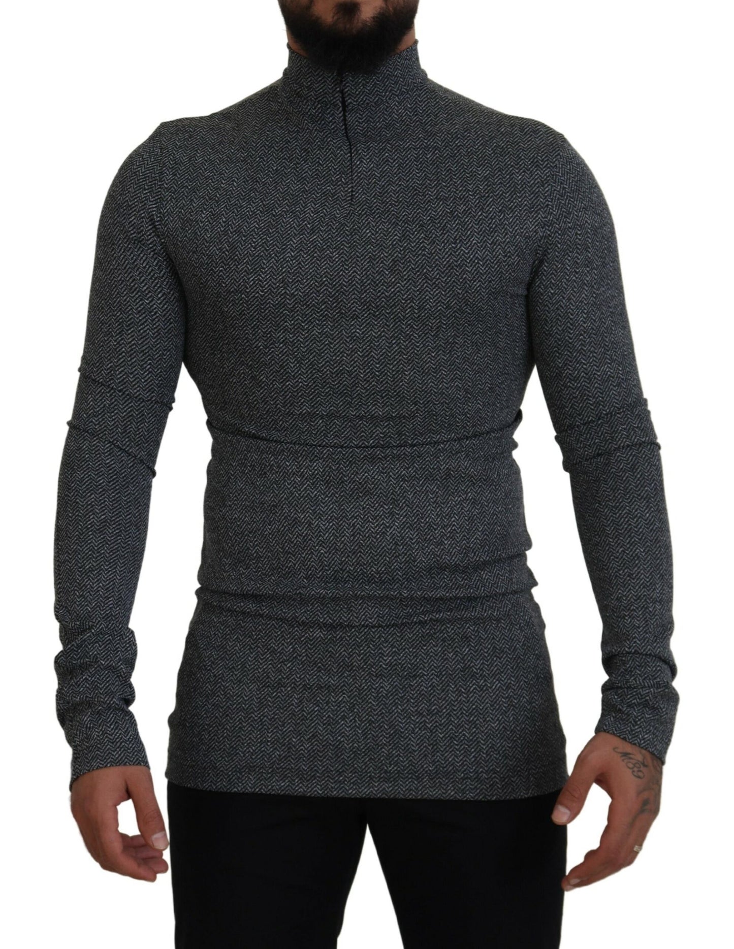 Dolce & Gabbana Elegant Dark Gray Pullover Sweater IT48 / M