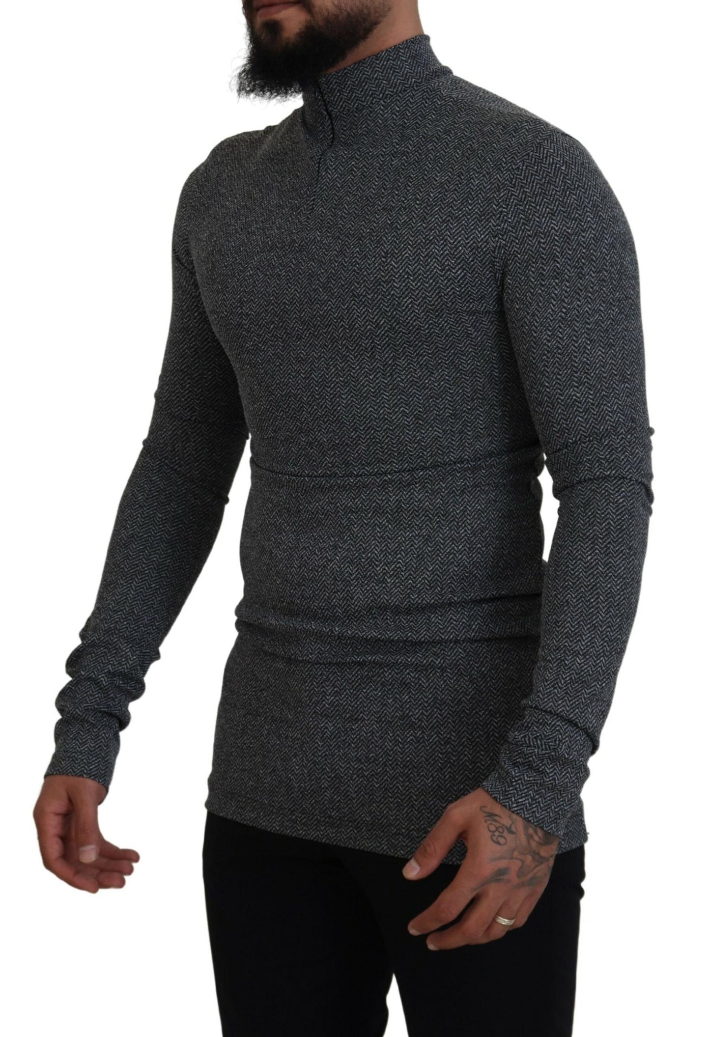 Dolce & Gabbana Elegant Dark Gray Pullover Sweater IT48 / M