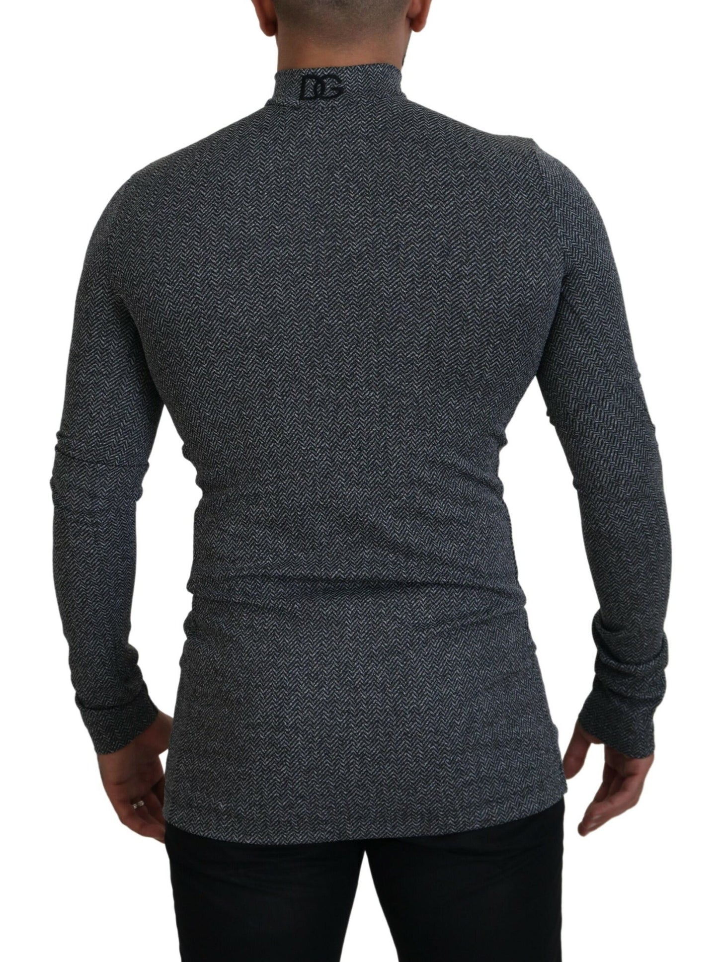 Dolce & Gabbana Elegant Dark Gray Pullover Sweater IT48 / M