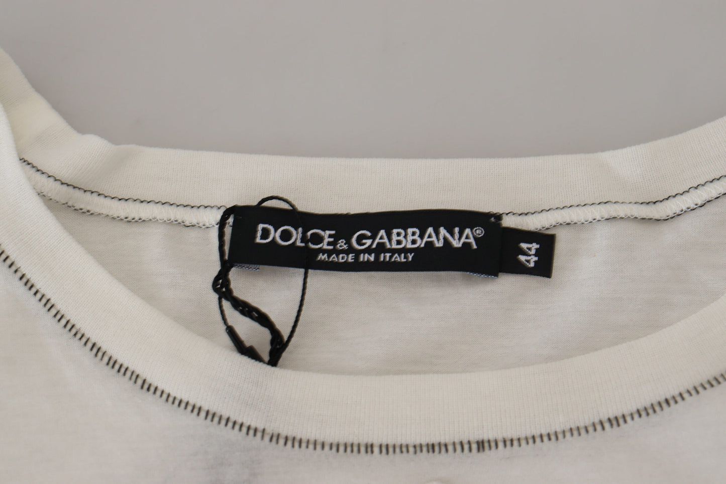 Dolce & Gabbana Elegant White Cotton-Silk Blend Tee IT44 / XS