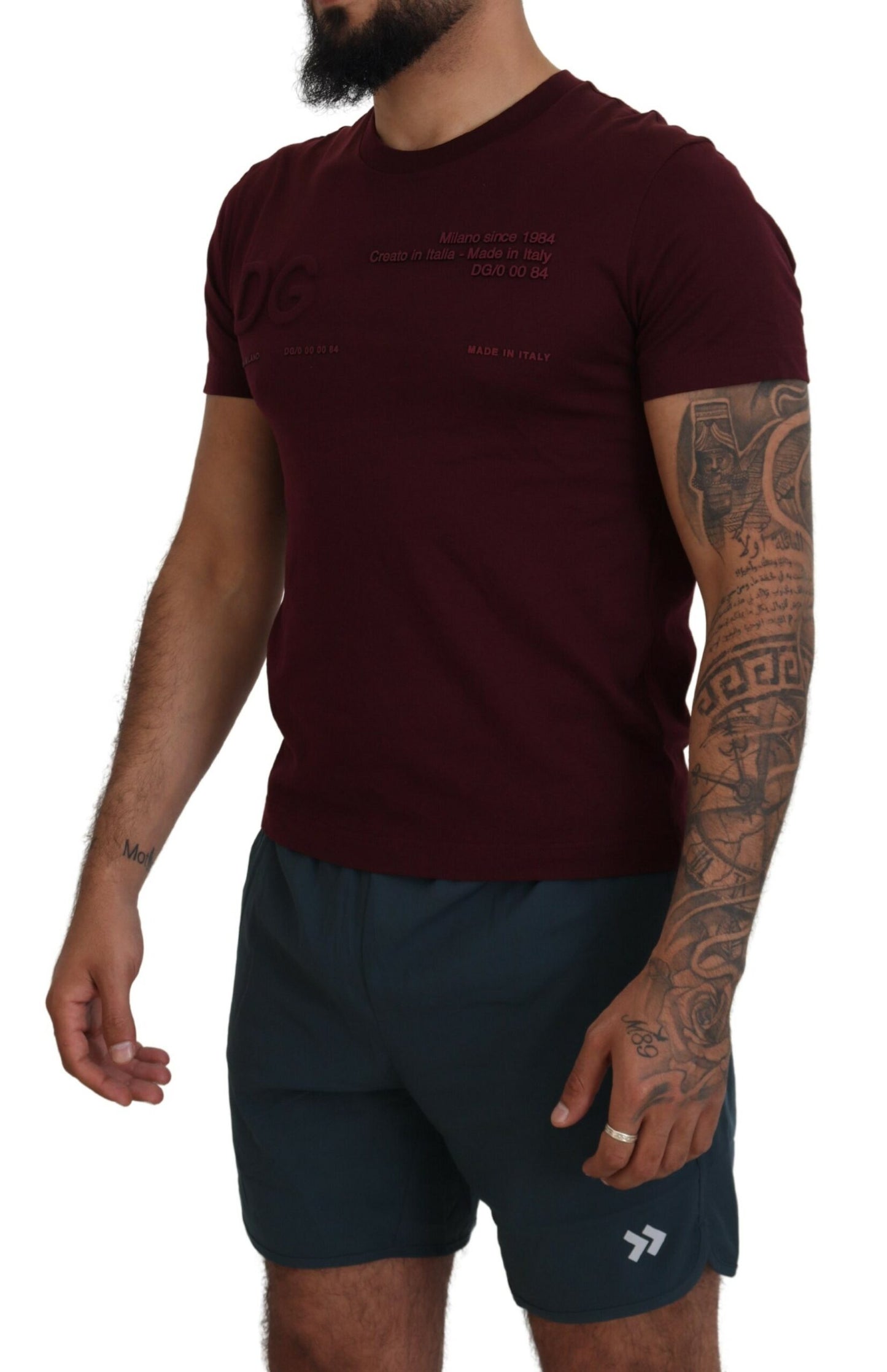 Dolce & Gabbana Elegant Maroon Crew Neck Casual Tee IT42 | XL