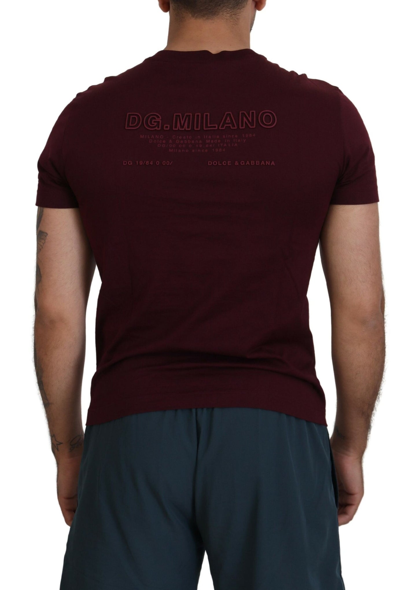 Dolce & Gabbana Elegant Maroon Crew Neck Casual Tee IT42 | XL