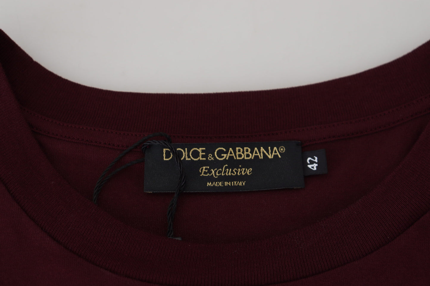 Dolce & Gabbana Elegant Maroon Crew Neck Casual Tee IT42 | XL