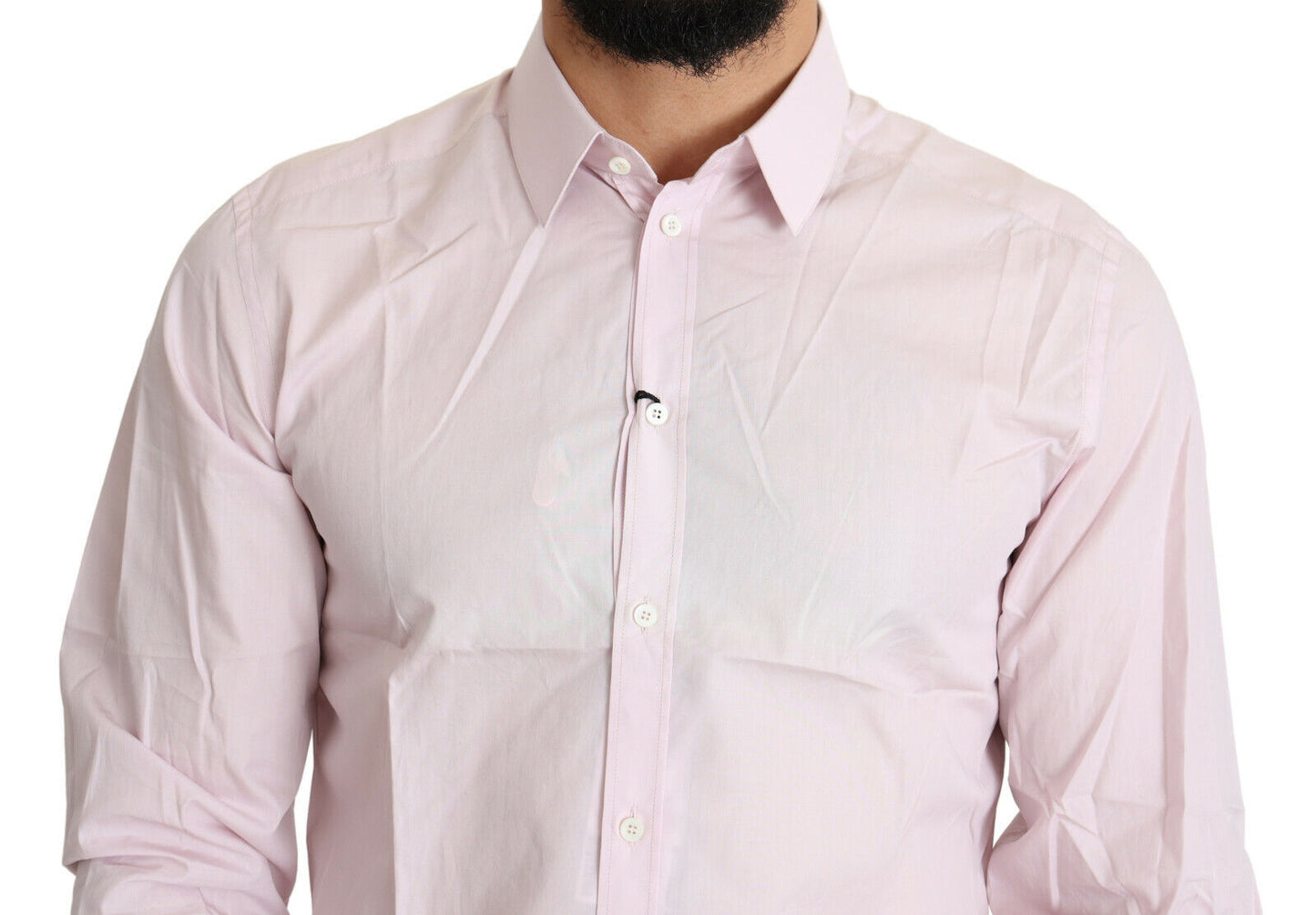 Dolce & Gabbana Elegant Slim Fit Pink Dress Shirt IT41 | L